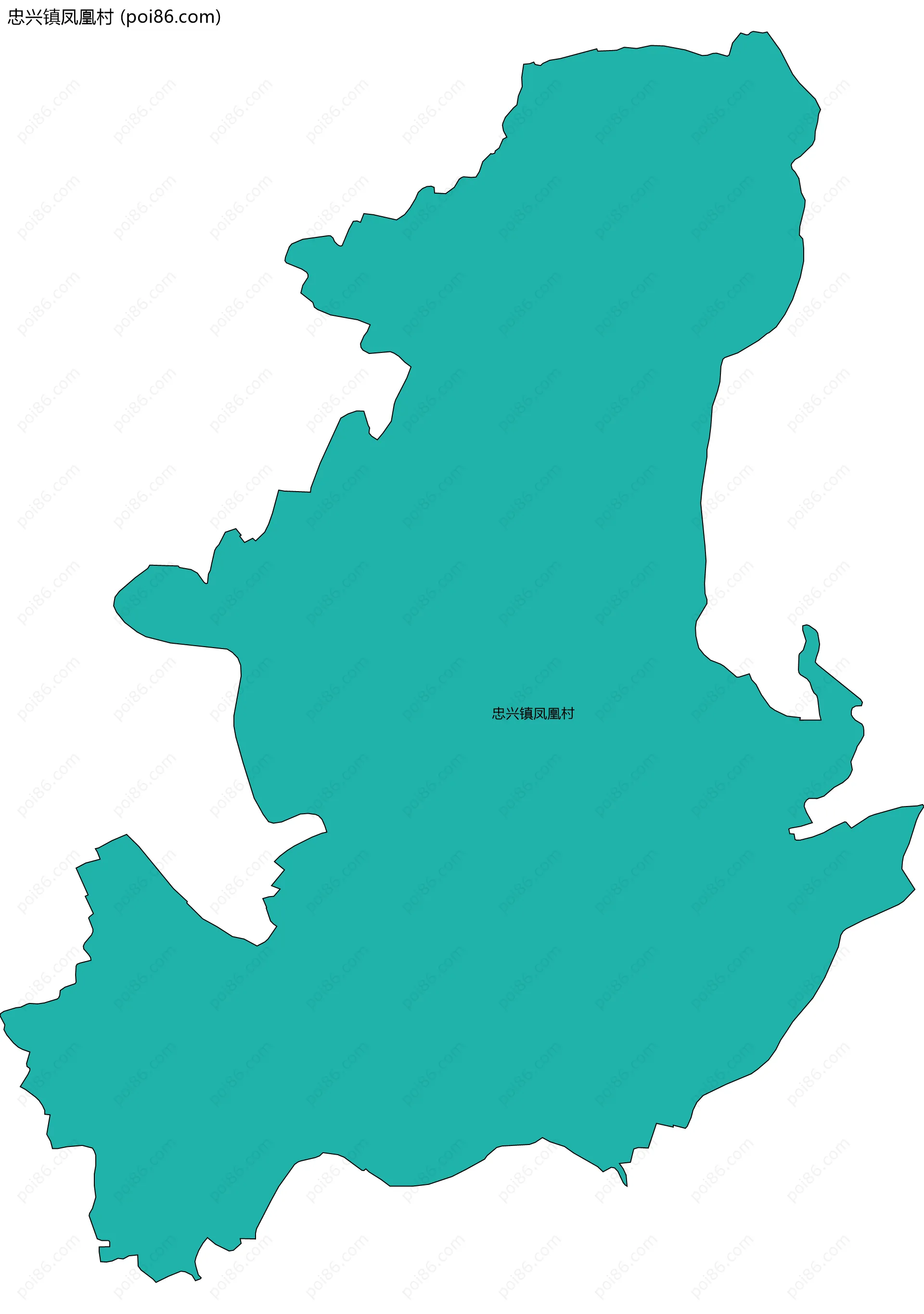 忠兴镇凤凰村边界地图