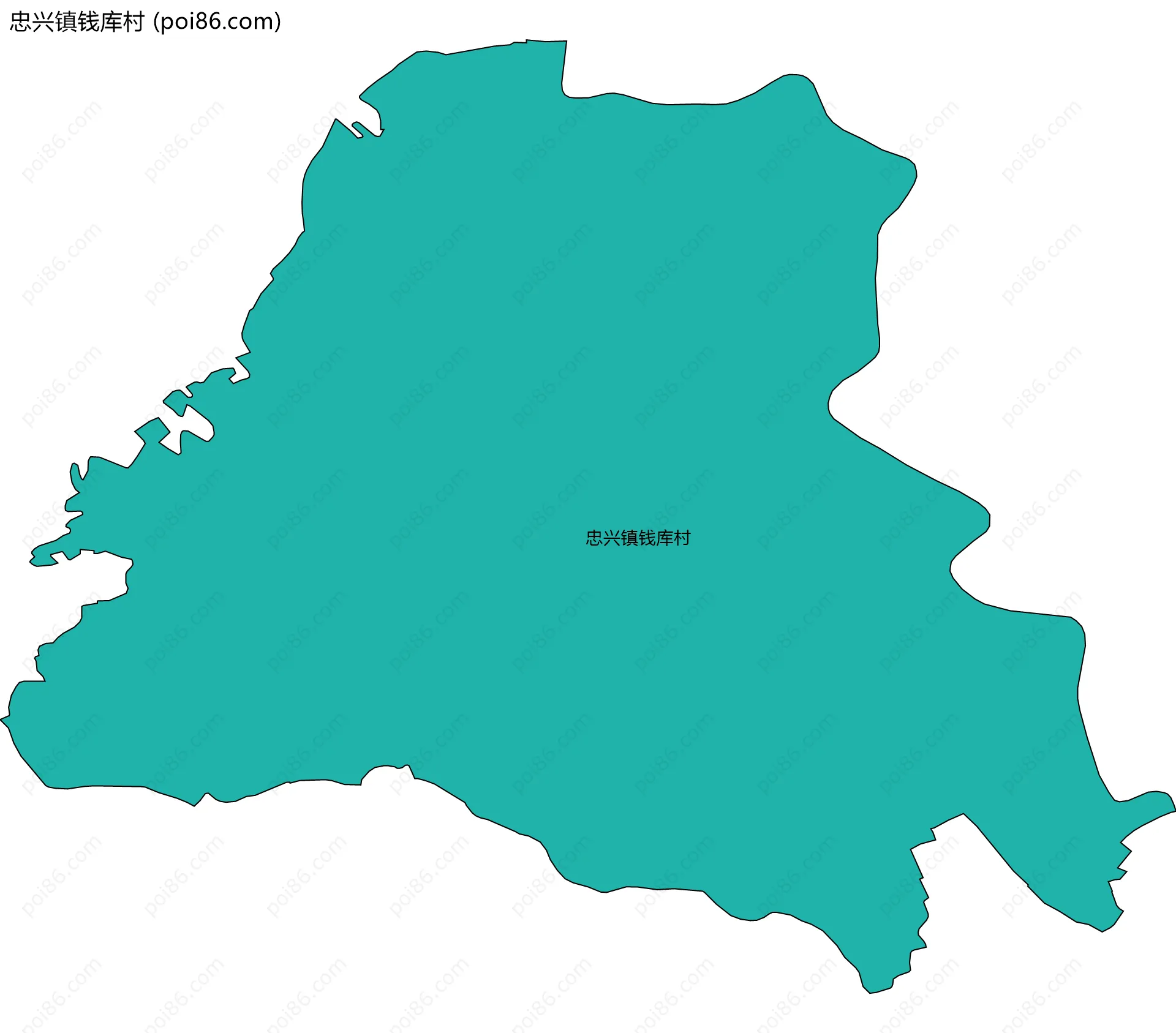 忠兴镇钱库村边界地图