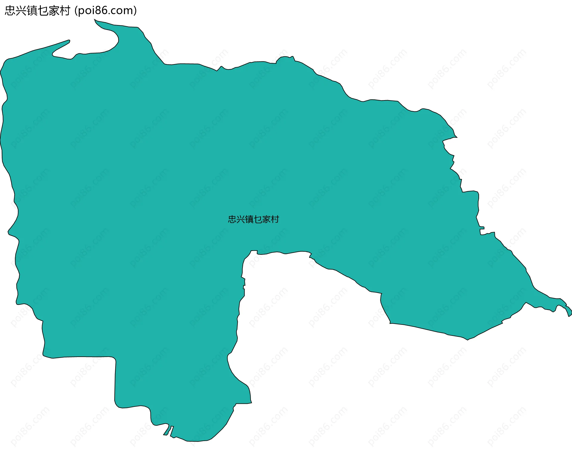 忠兴镇乜家村边界地图