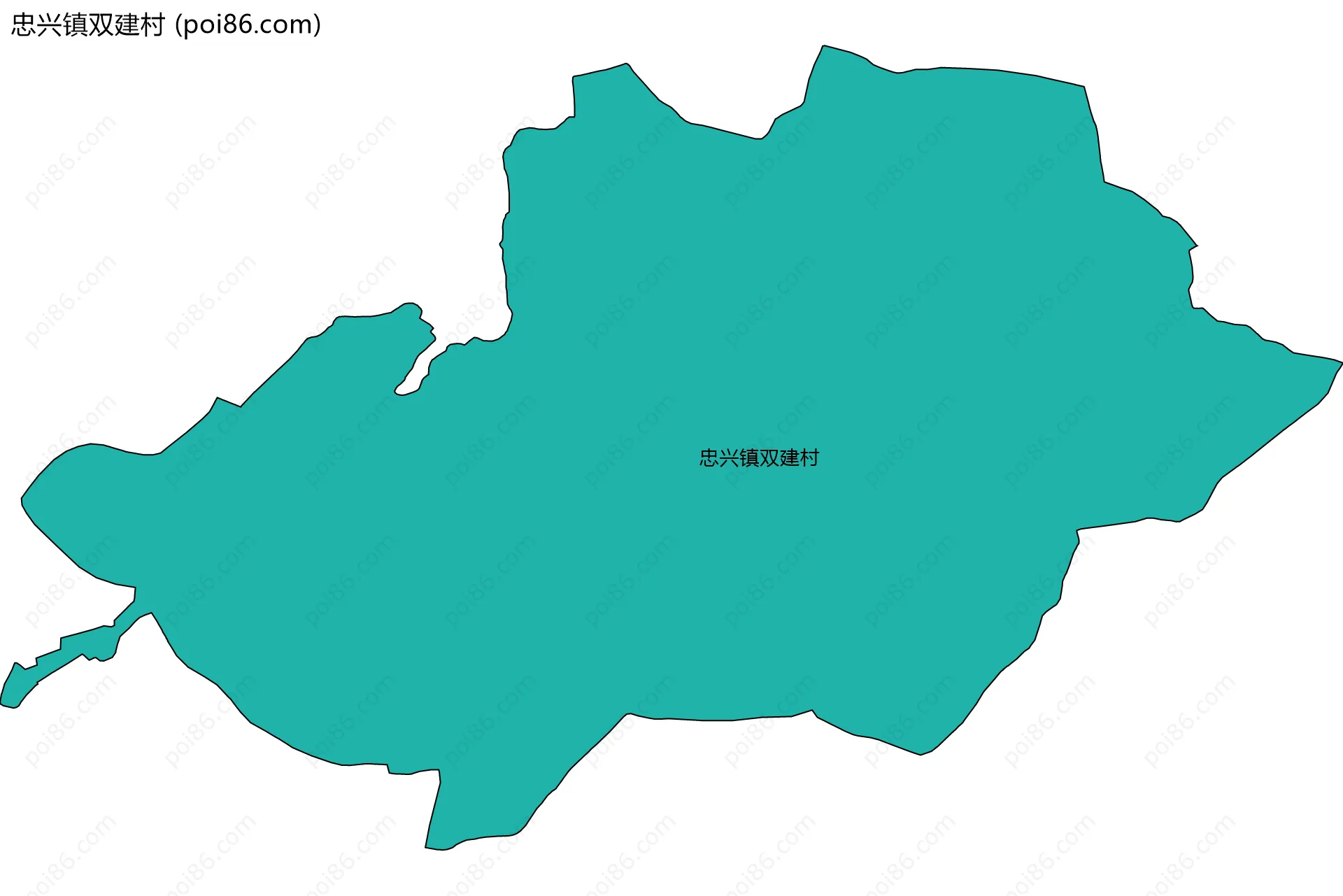 忠兴镇双建村边界地图