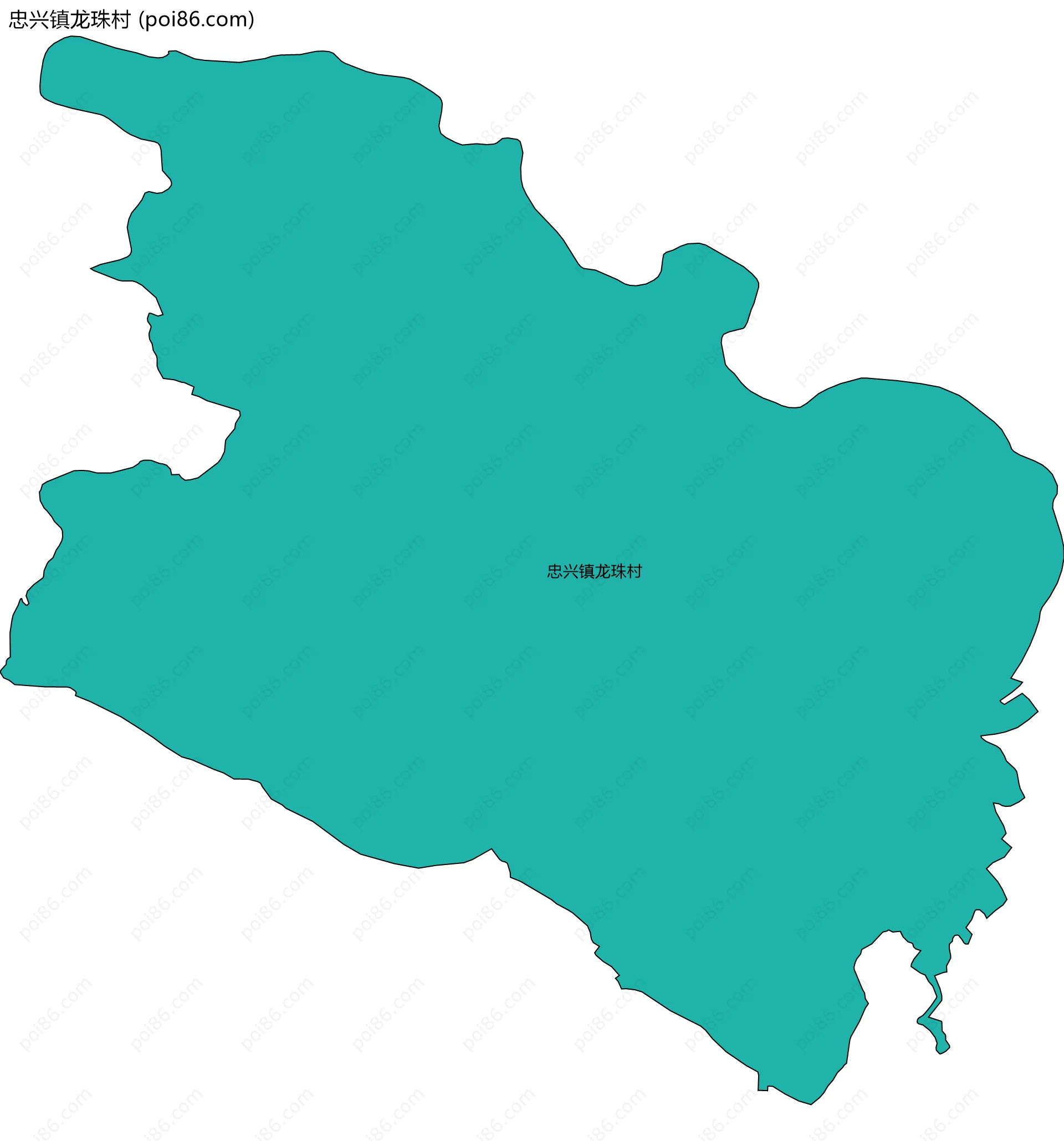 忠兴镇龙珠村边界地图