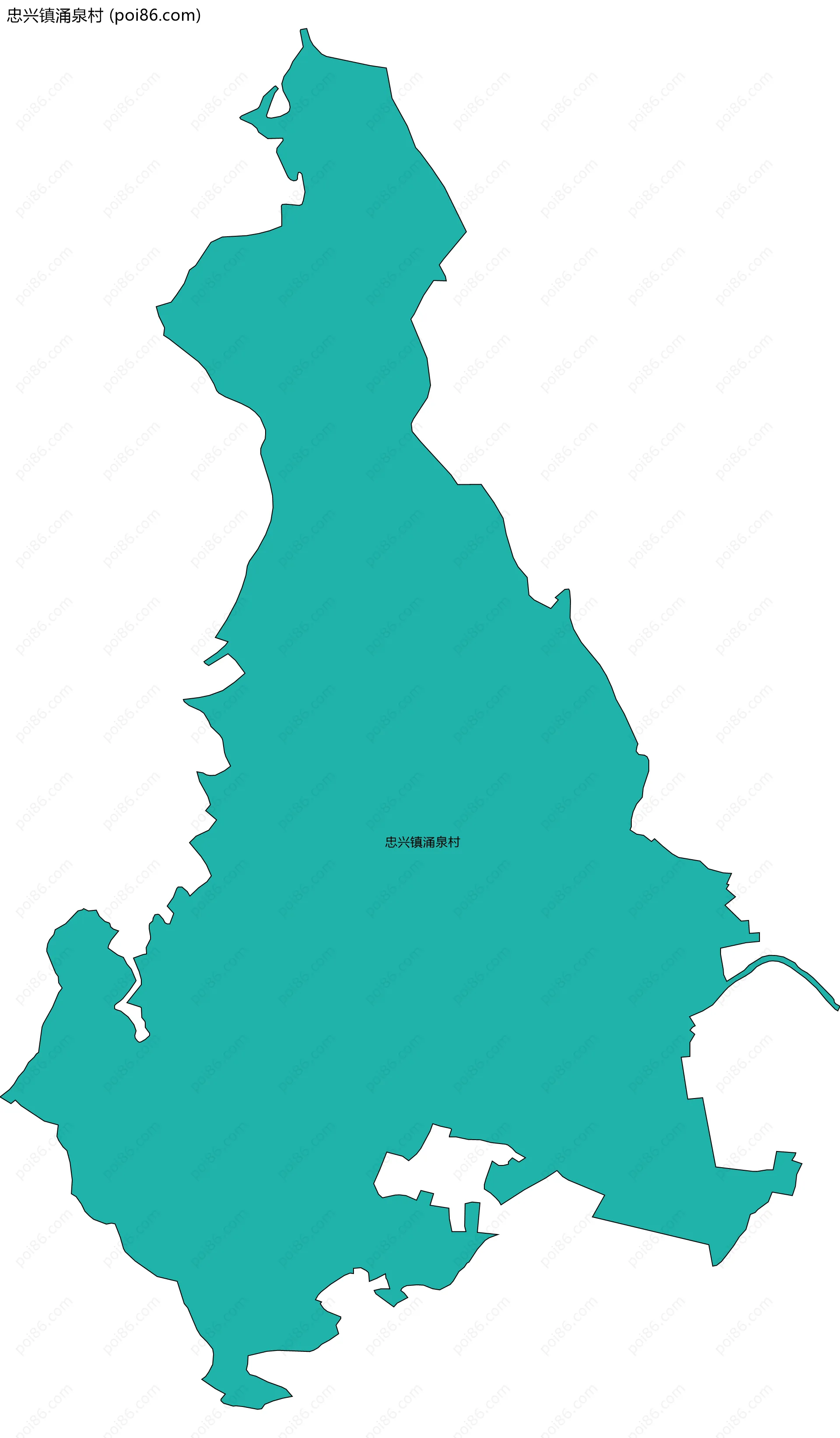 忠兴镇涌泉村边界地图