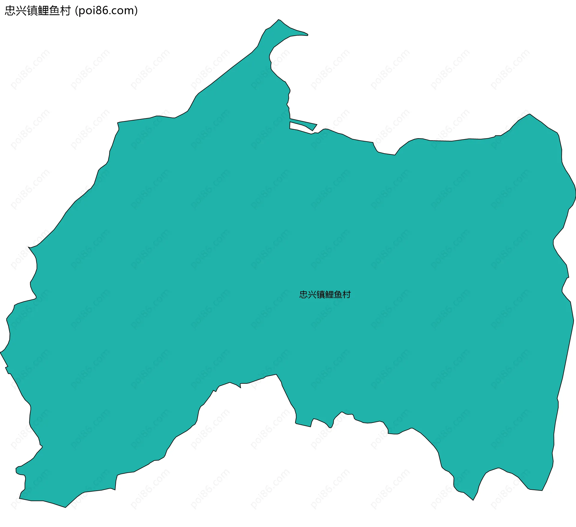 忠兴镇鲤鱼村边界地图