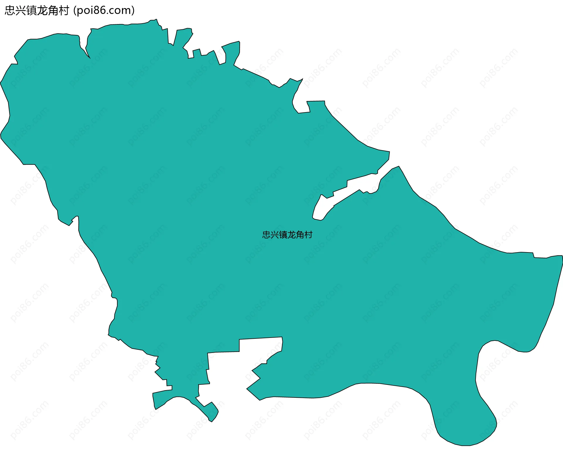 忠兴镇龙角村边界地图