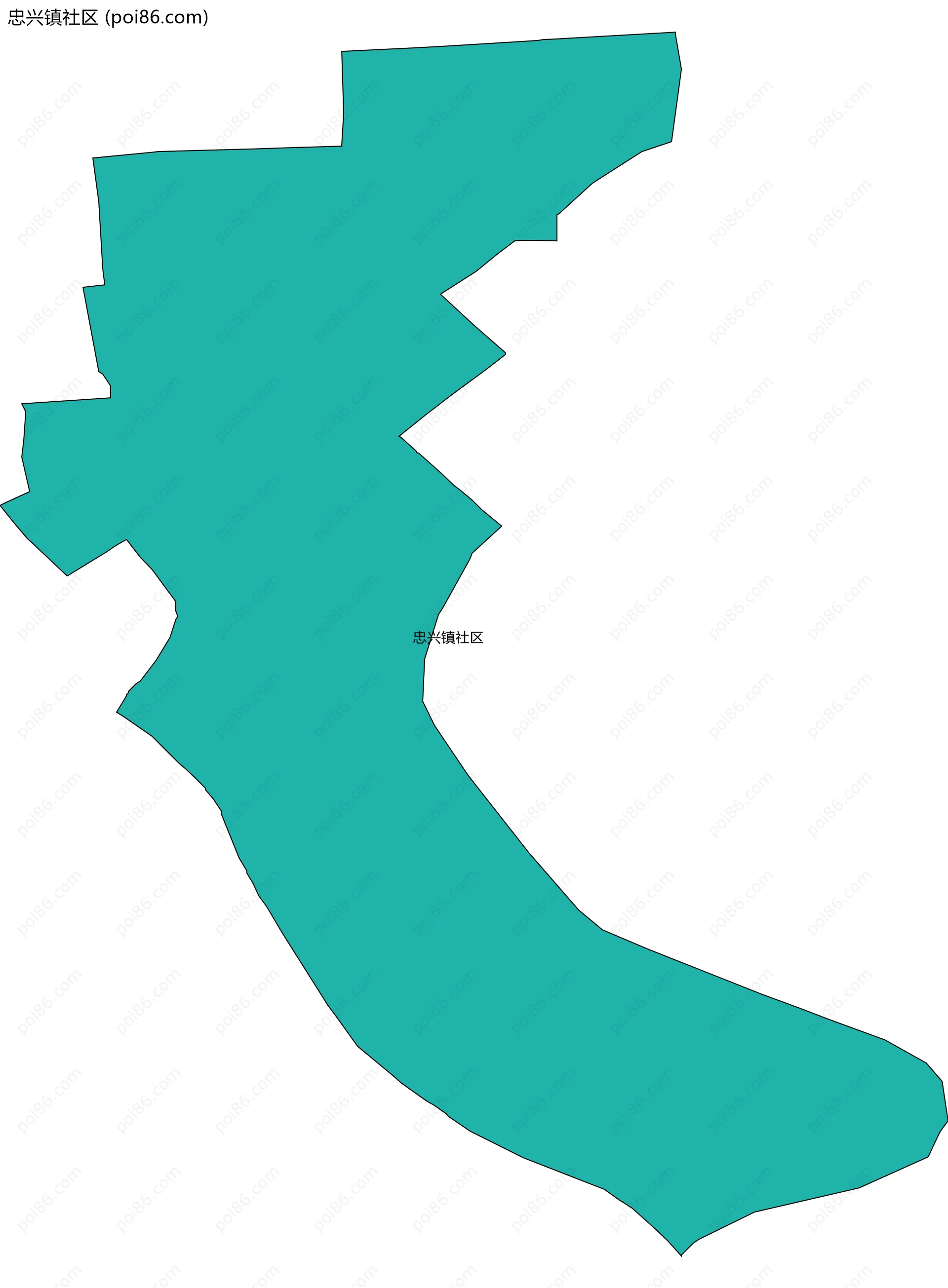 忠兴镇社区边界地图