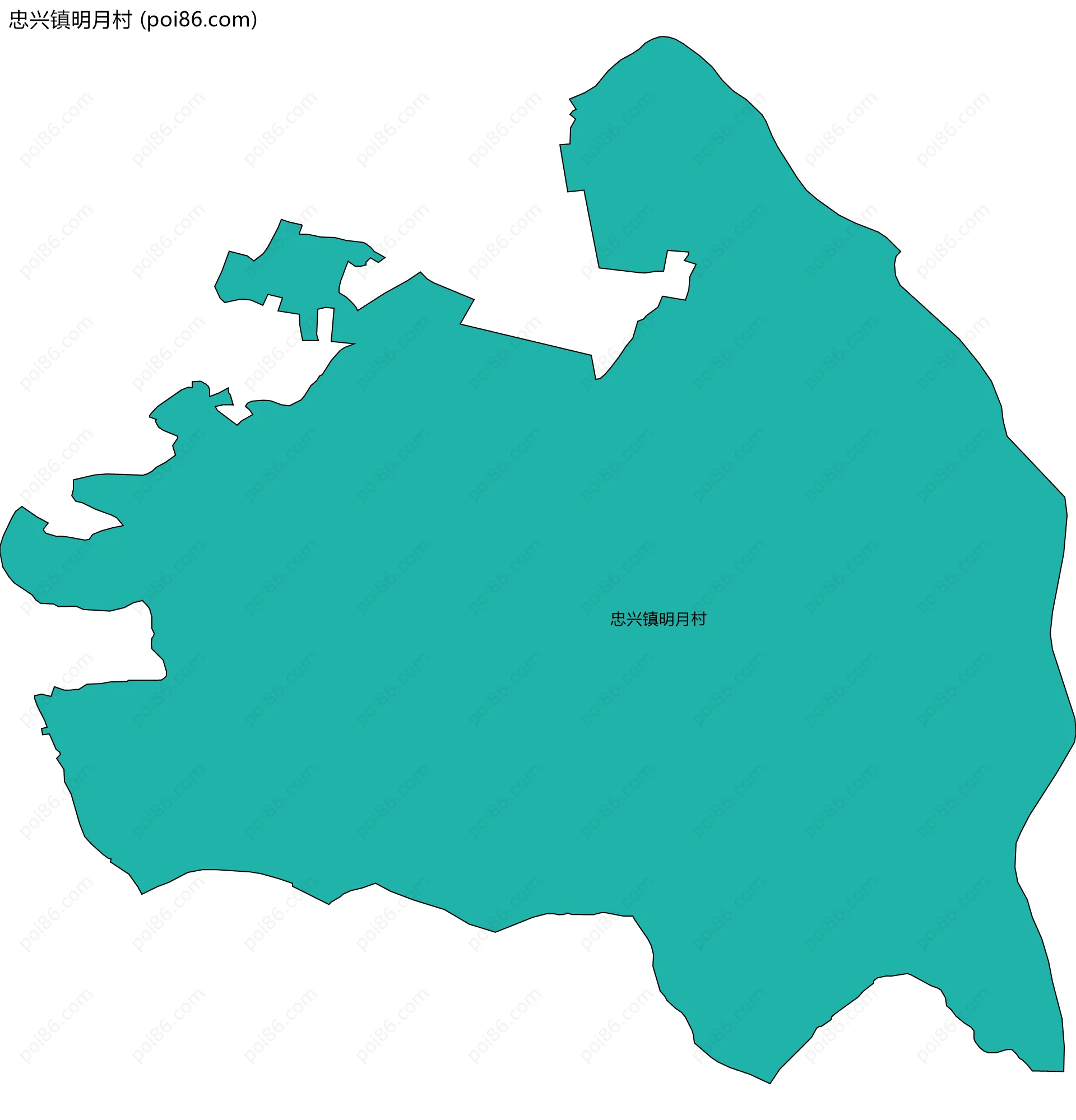 忠兴镇明月村边界地图