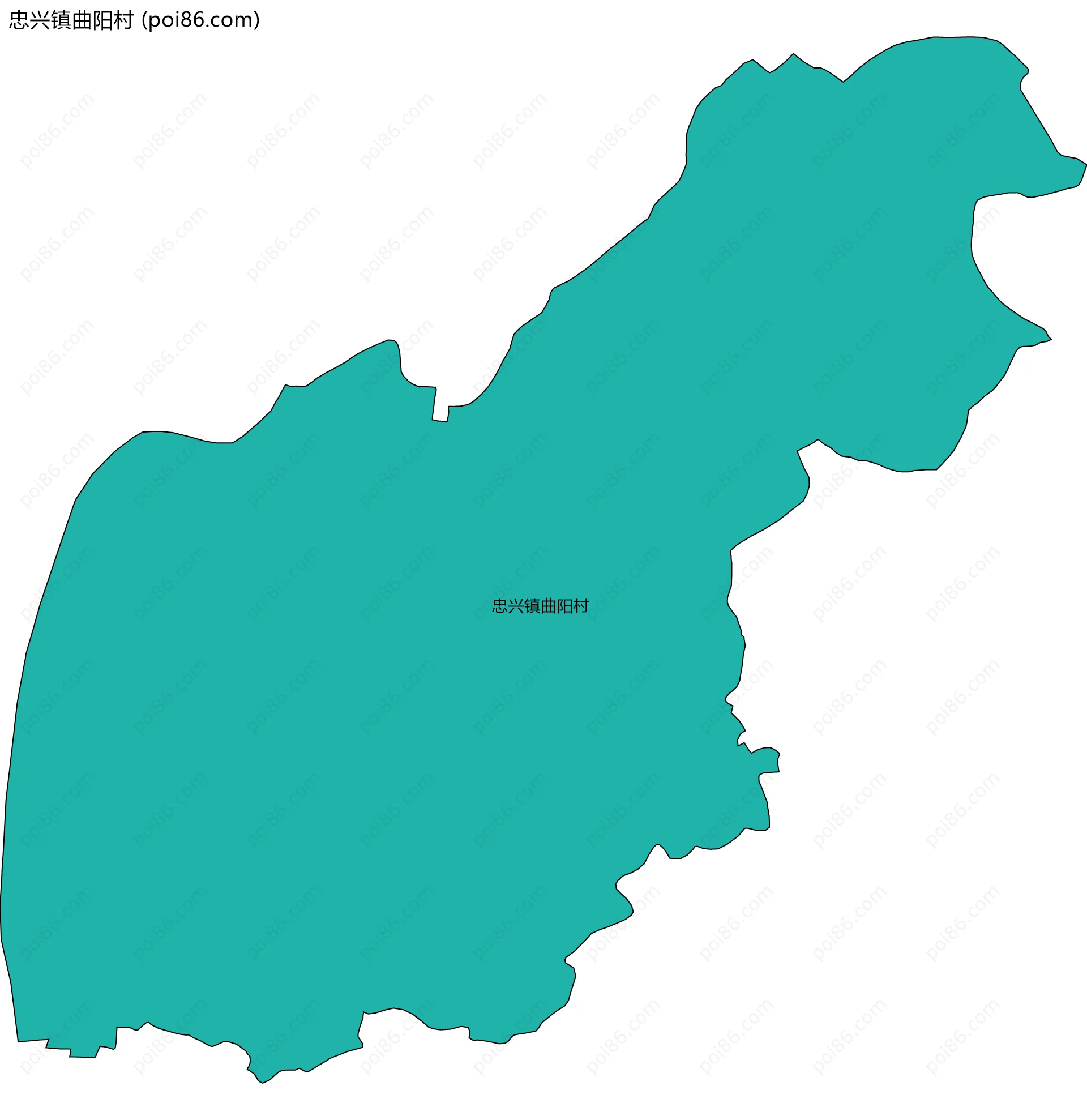 忠兴镇曲阳村边界地图