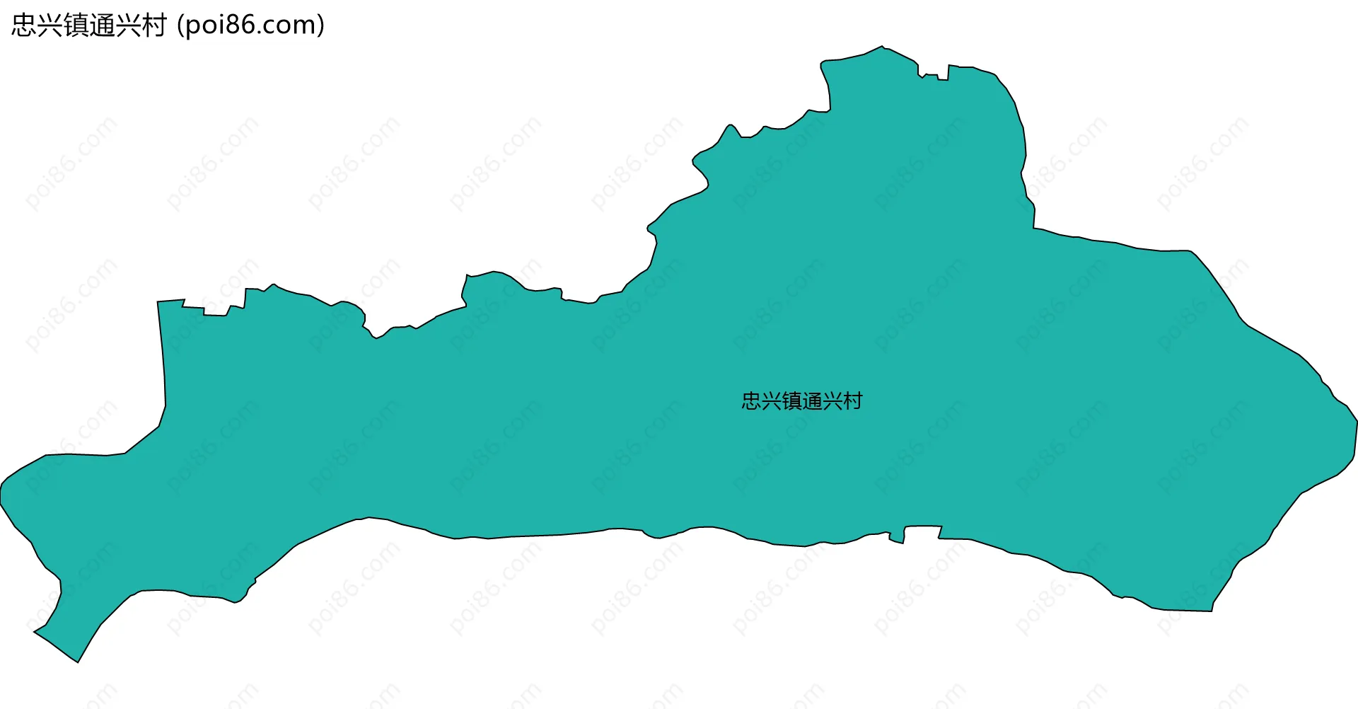 忠兴镇通兴村边界地图