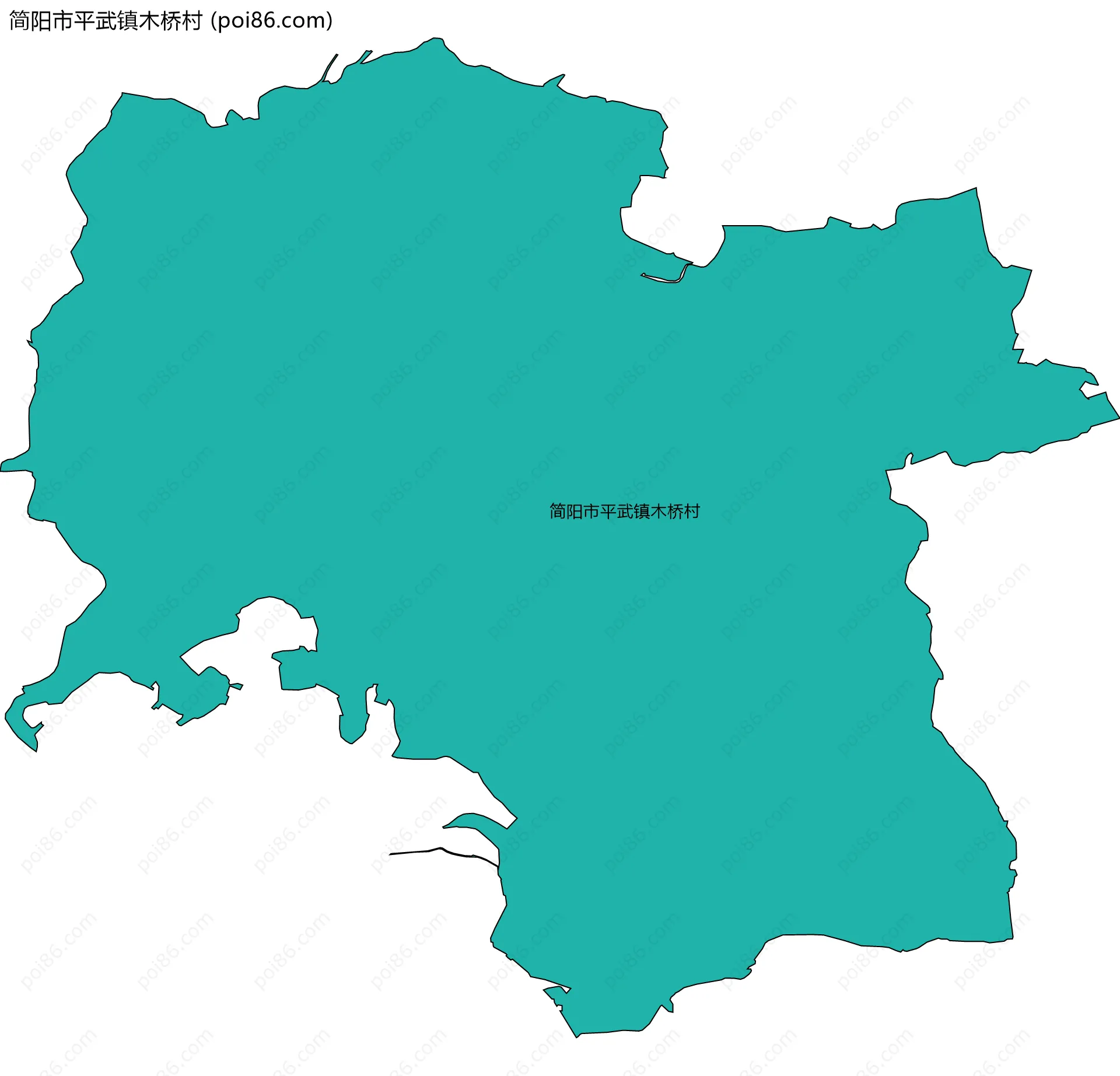 简阳市平武镇木桥村边界地图
