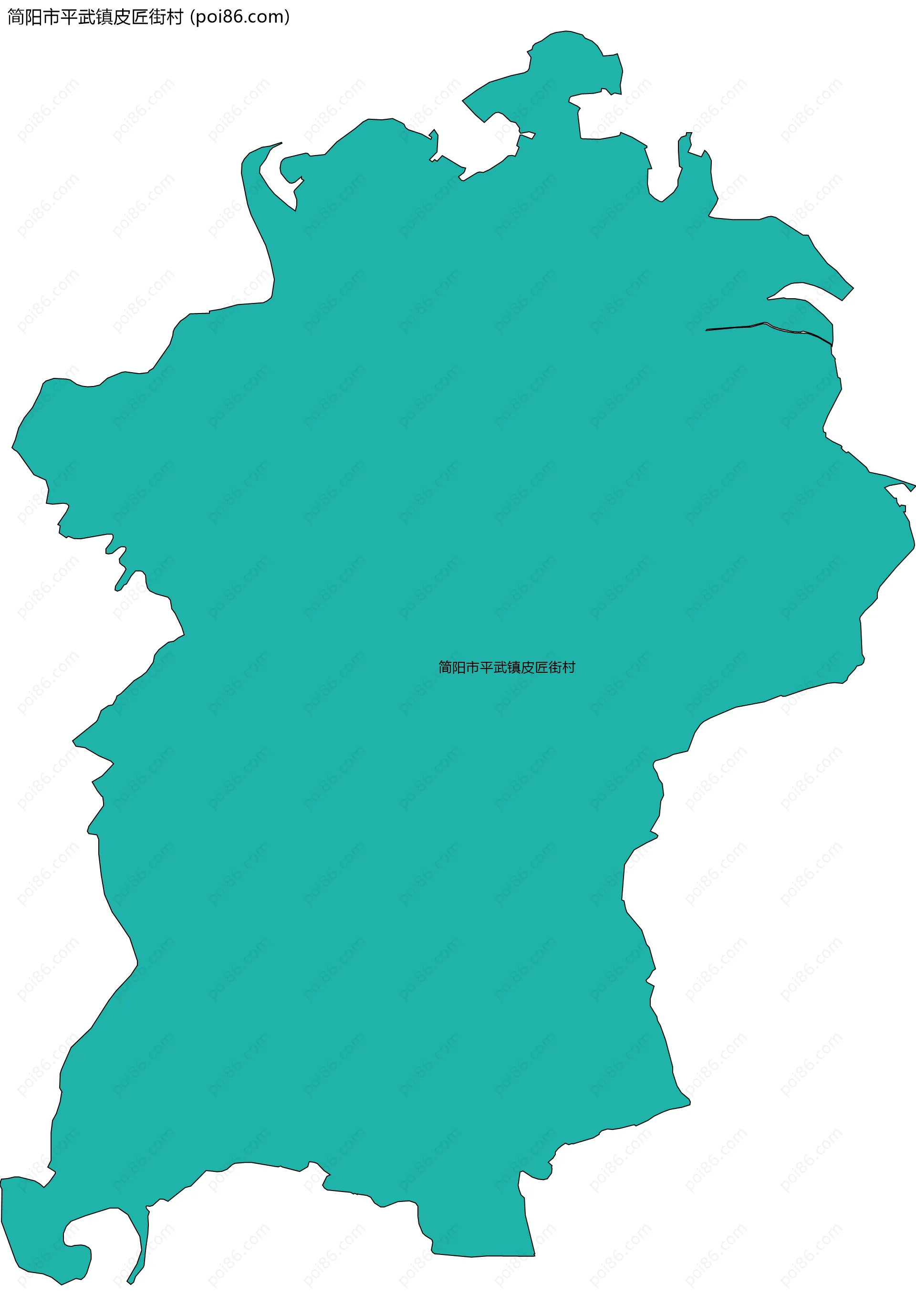 简阳市平武镇皮匠街村边界地图