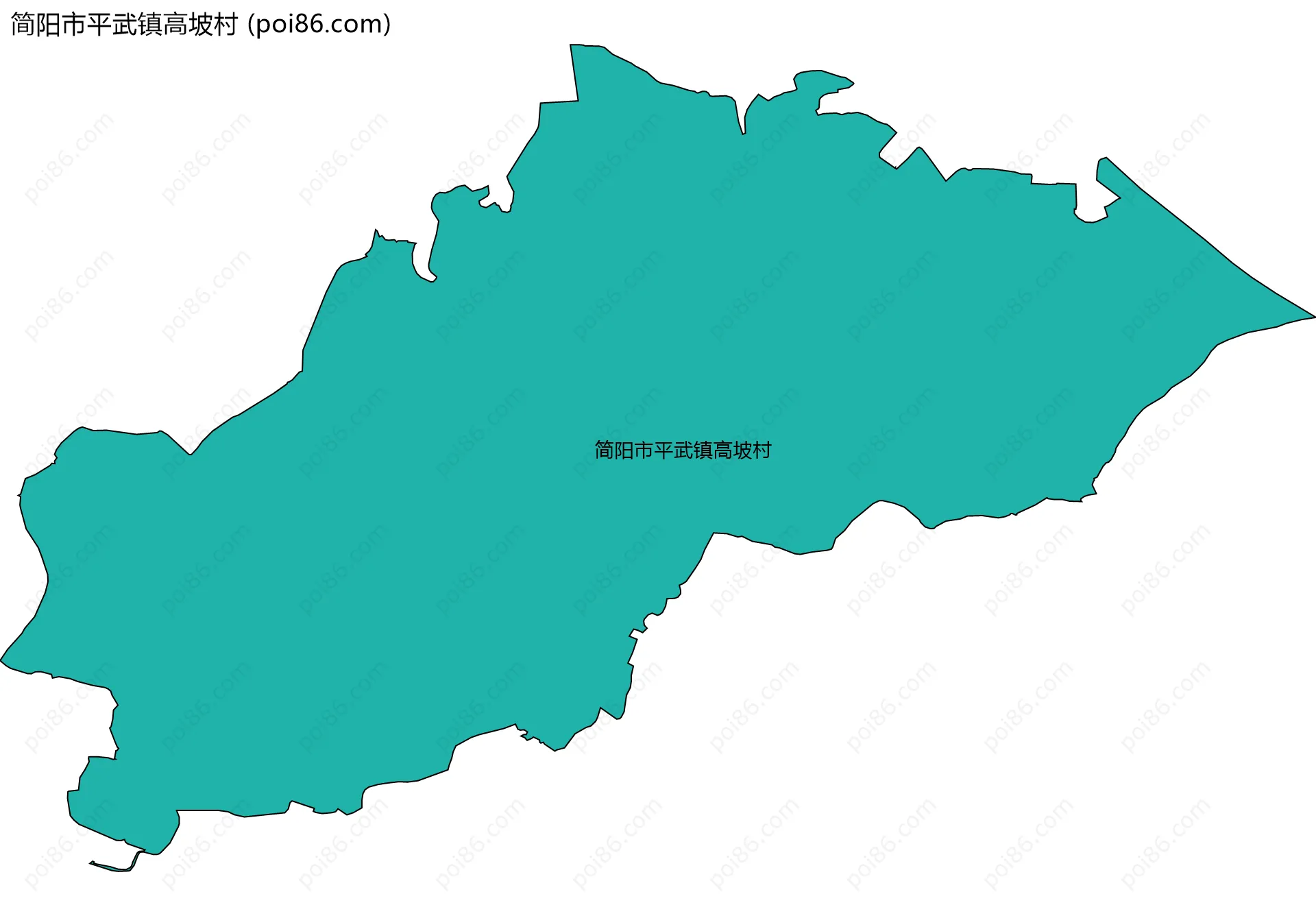 简阳市平武镇高坡村边界地图