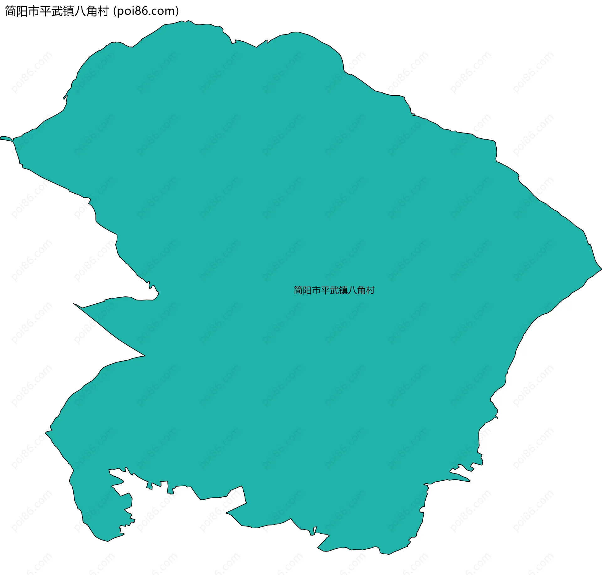 简阳市平武镇八角村边界地图