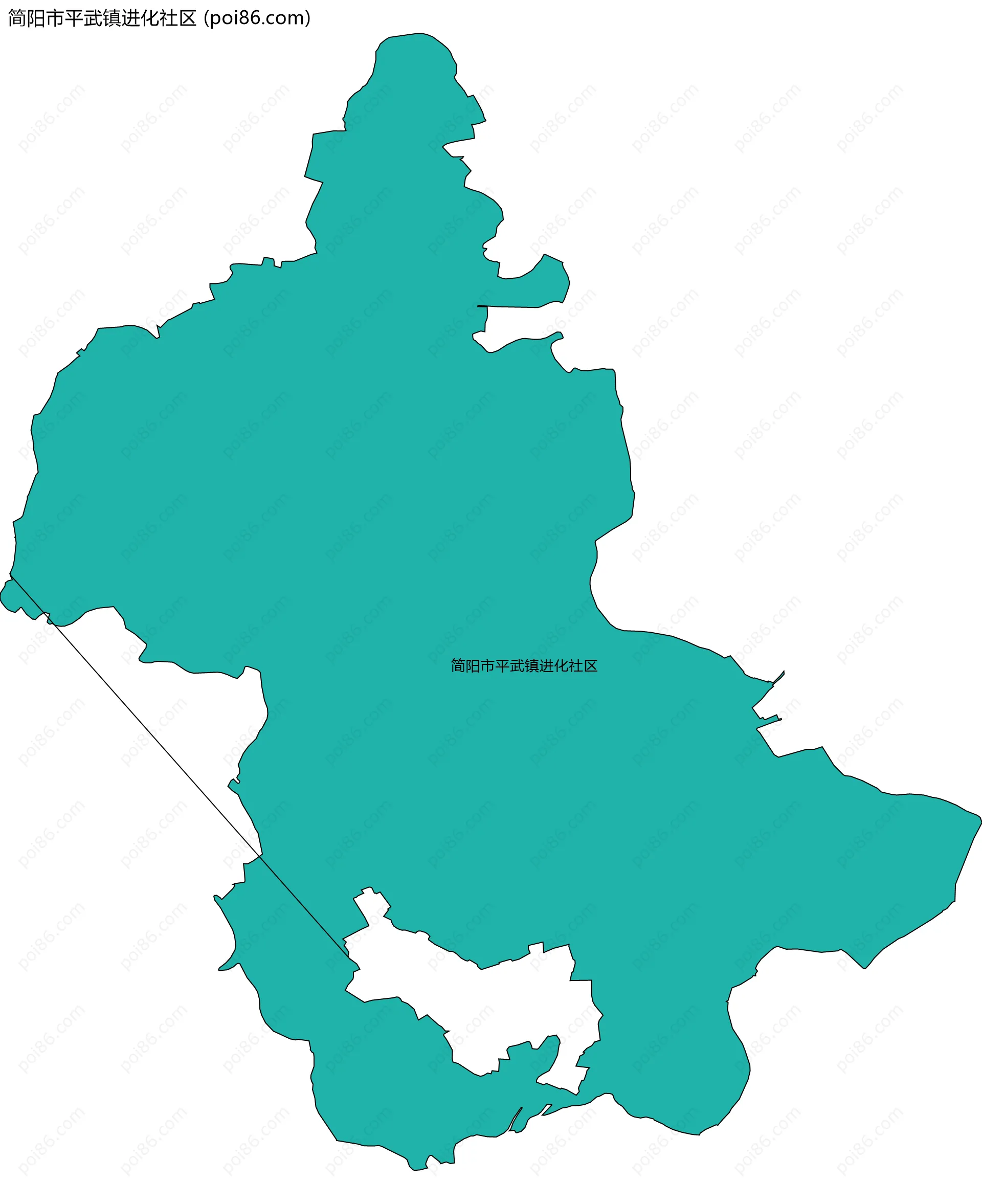 简阳市平武镇进化社区边界地图