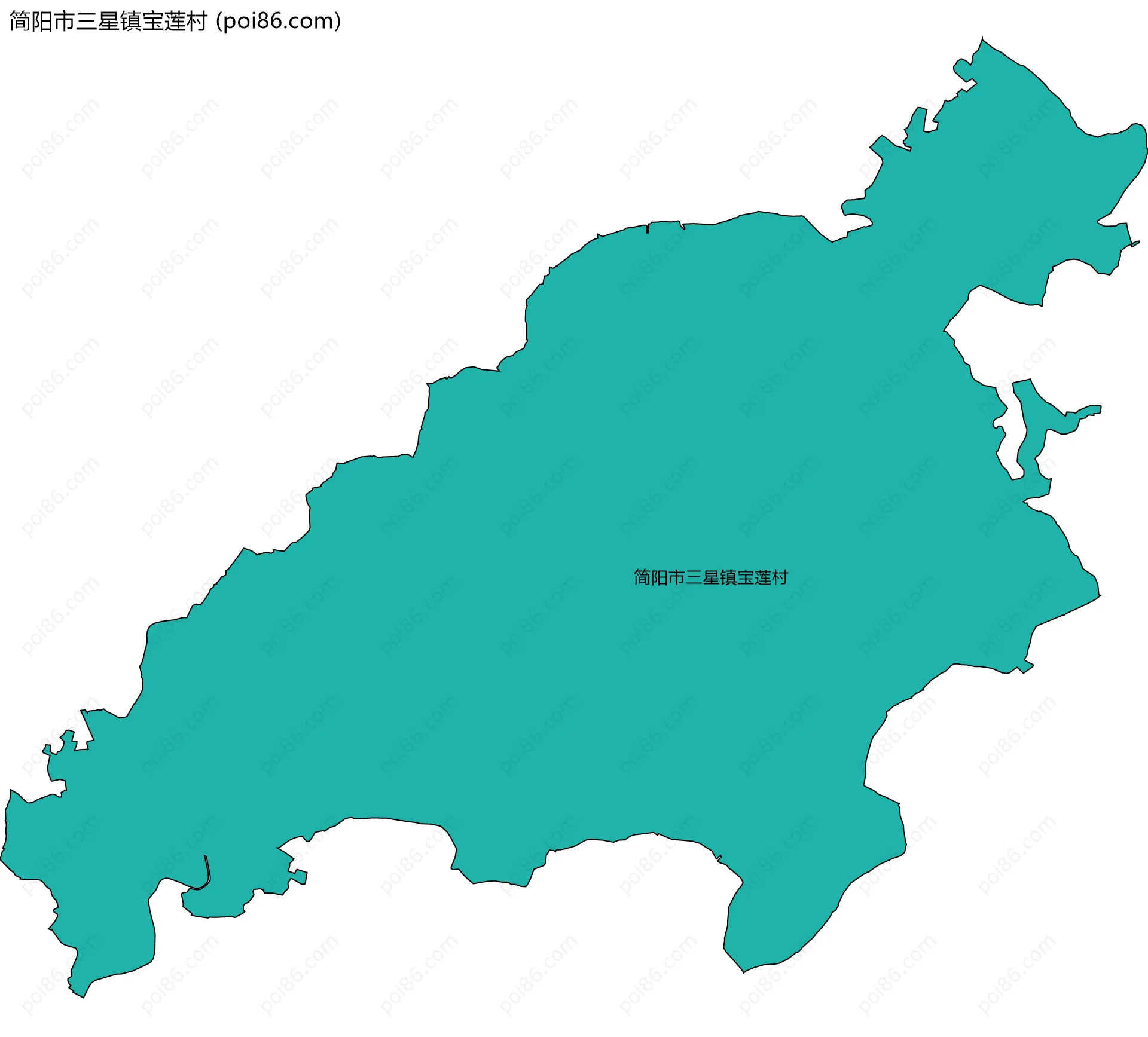 简阳市三星镇宝莲村边界地图