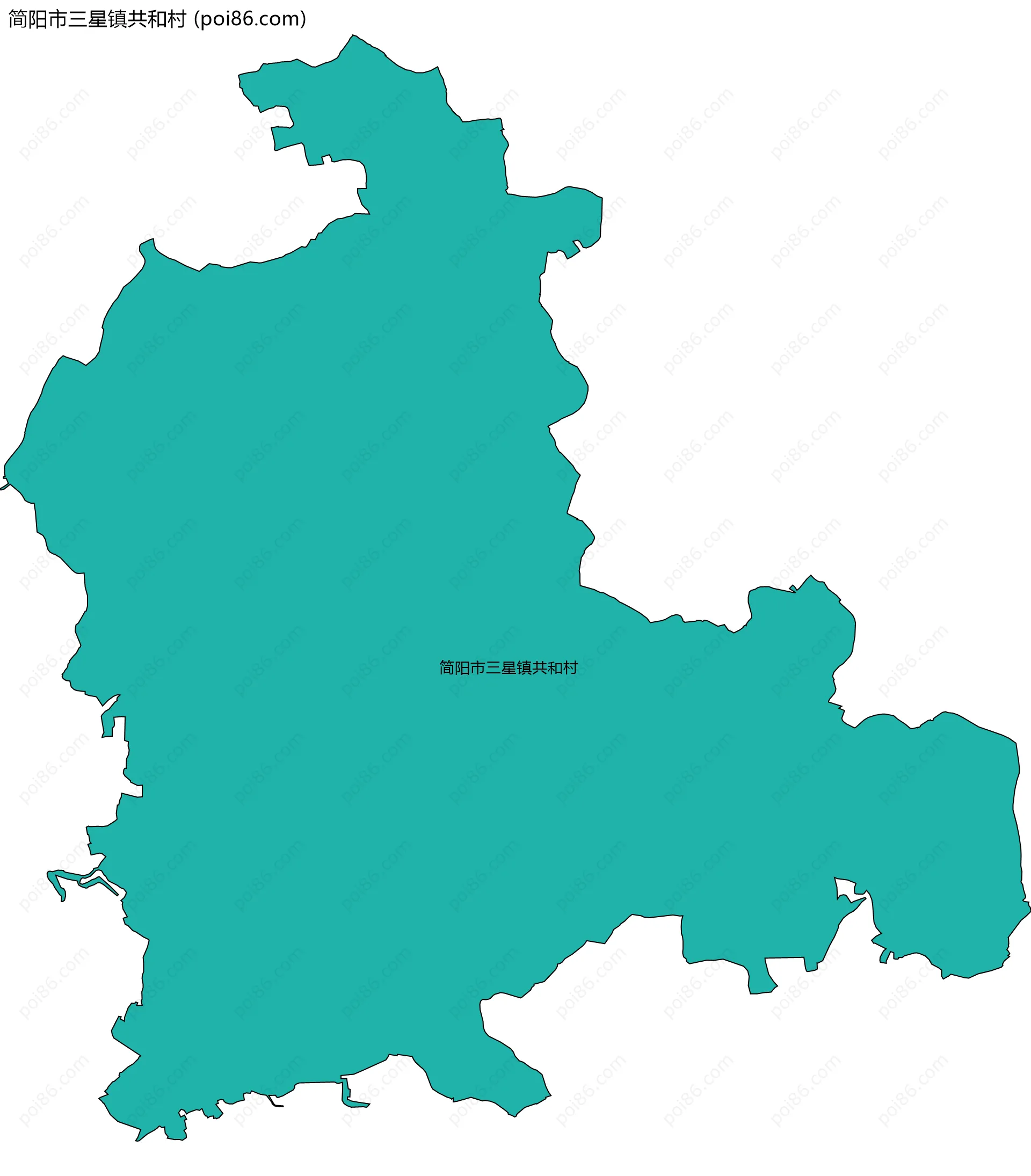 简阳市三星镇共和村边界地图