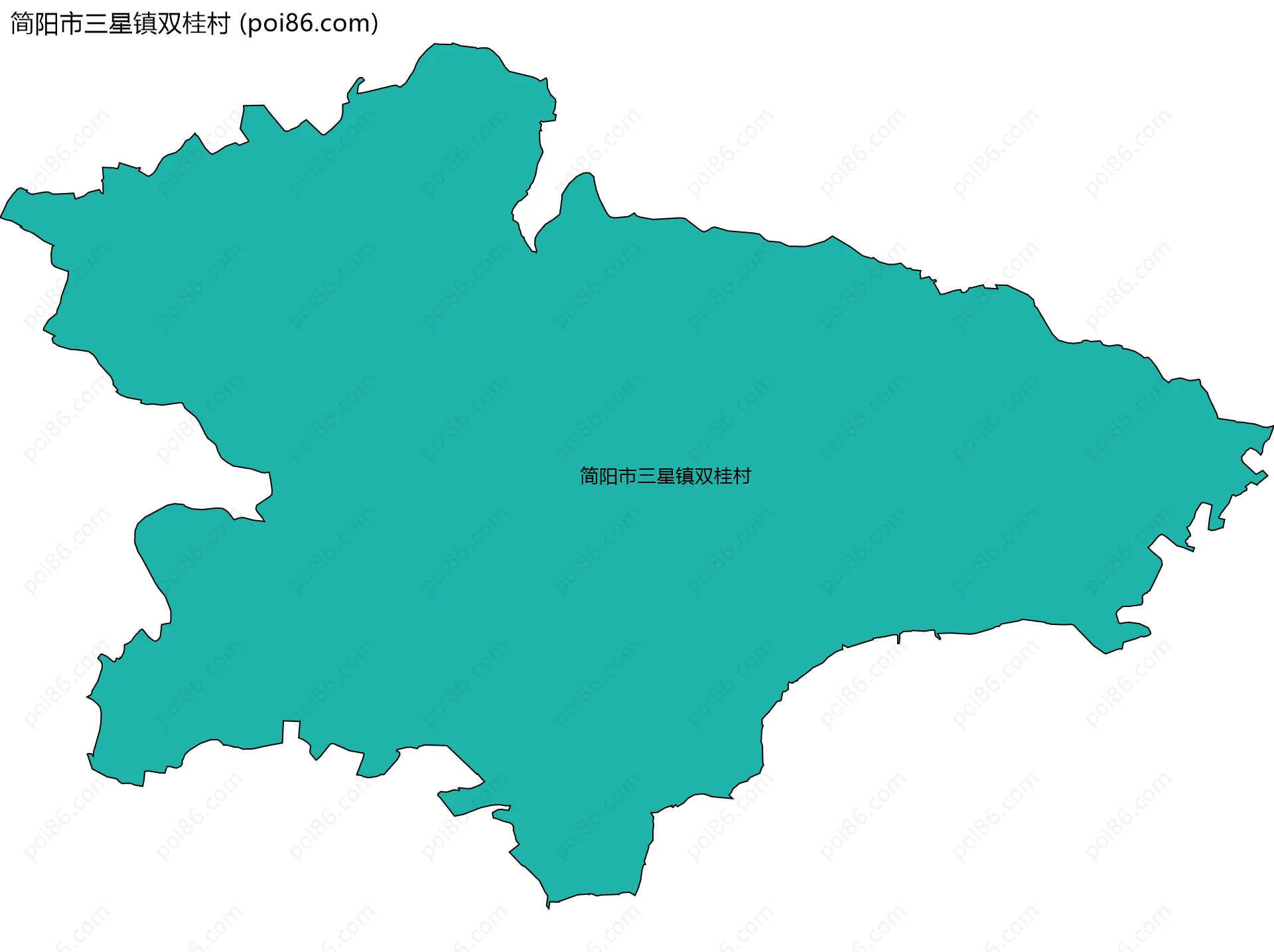 简阳市三星镇双桂村边界地图