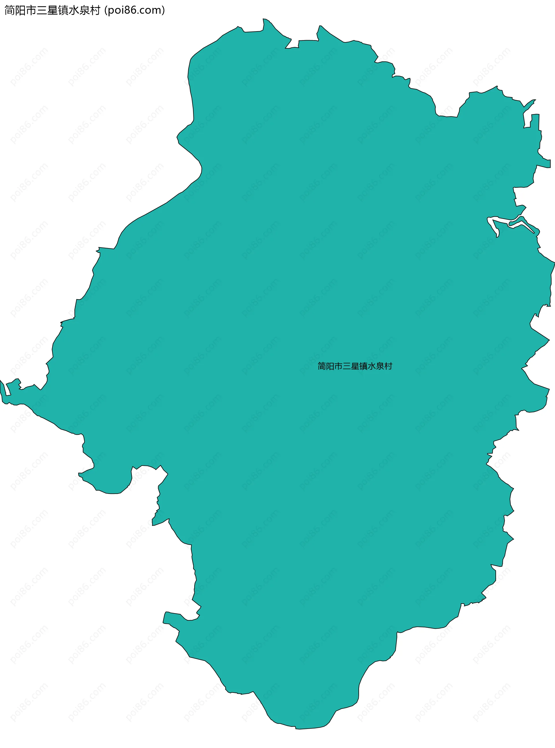 简阳市三星镇水泉村边界地图