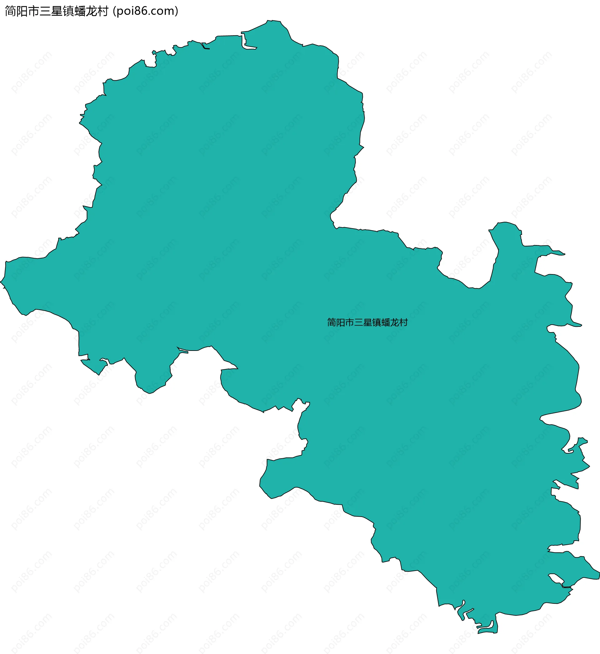 简阳市三星镇蟠龙村边界地图