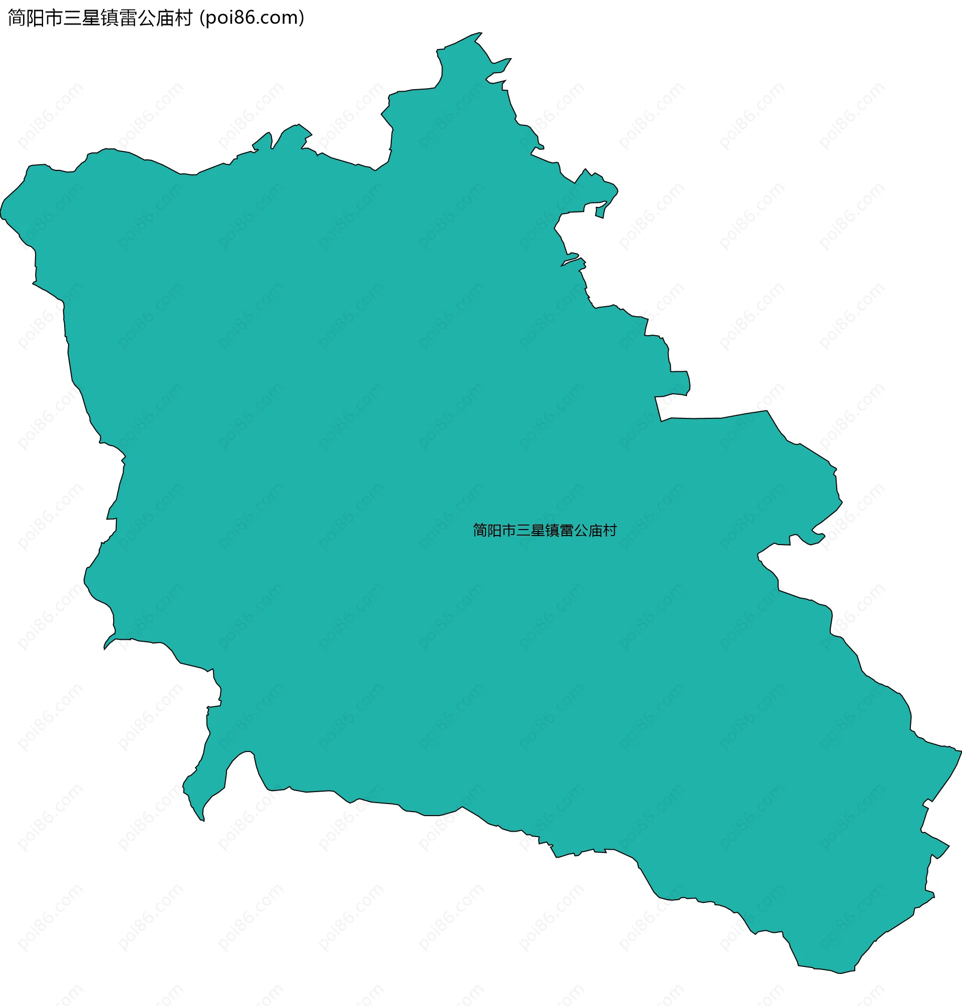 简阳市三星镇雷公庙村边界地图