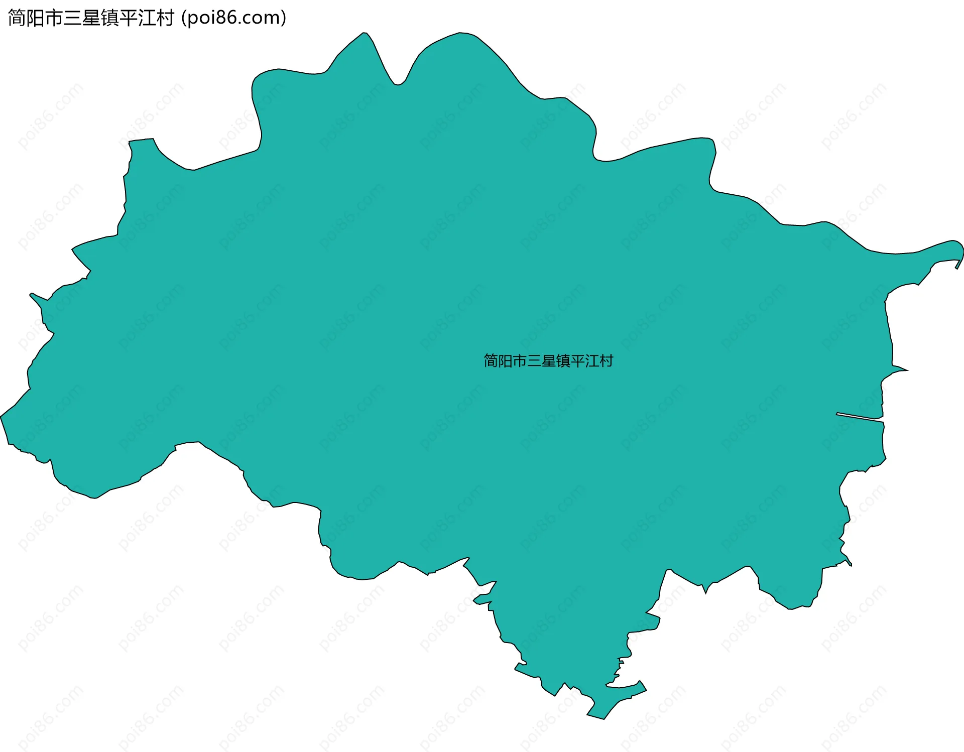 简阳市三星镇平江村边界地图