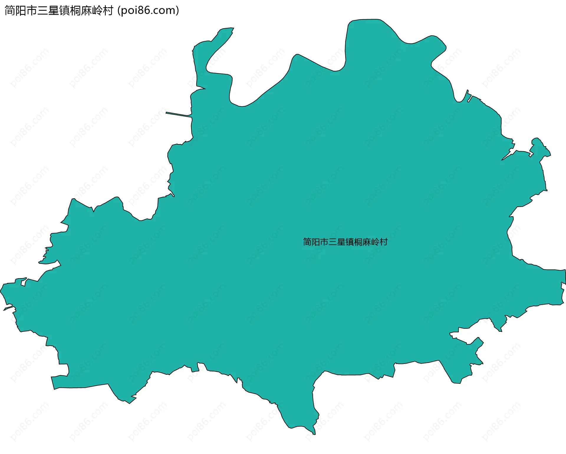 简阳市三星镇桐麻岭村边界地图