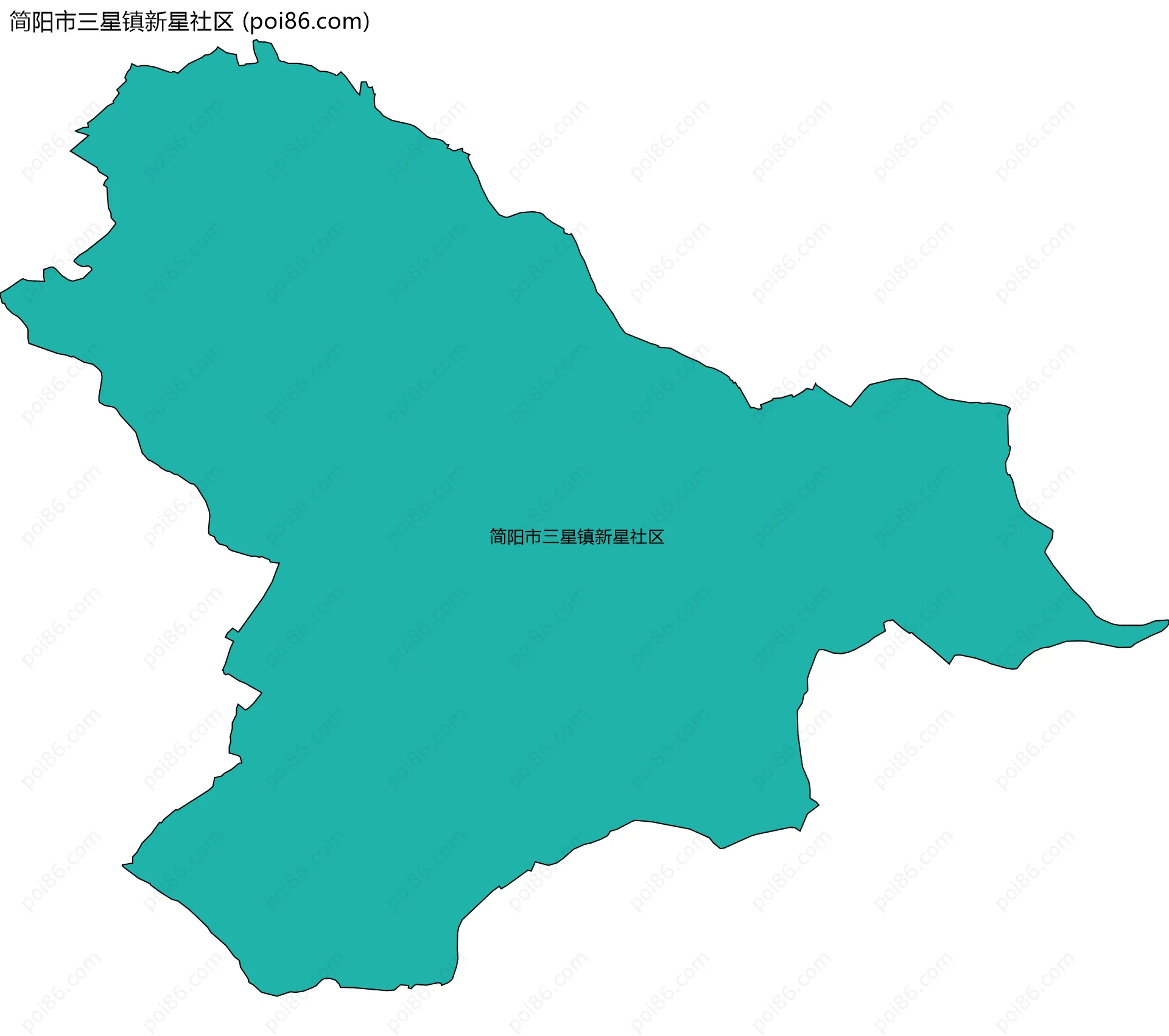 简阳市三星镇新星社区边界地图