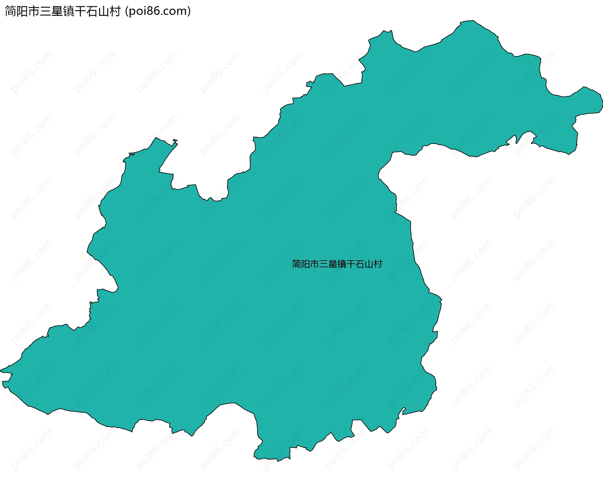 简阳市三星镇干石山村边界地图