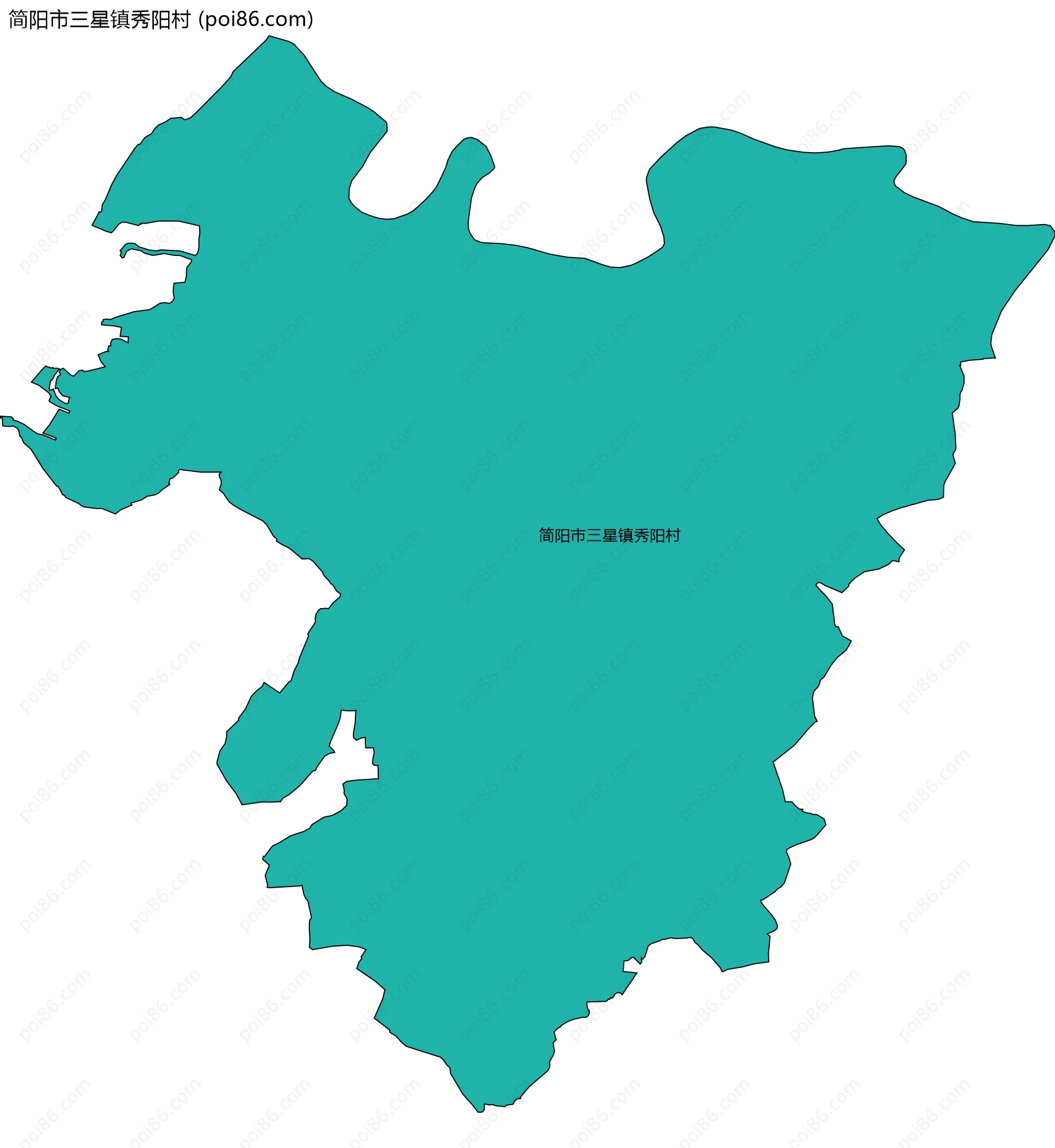 简阳市三星镇秀阳村边界地图