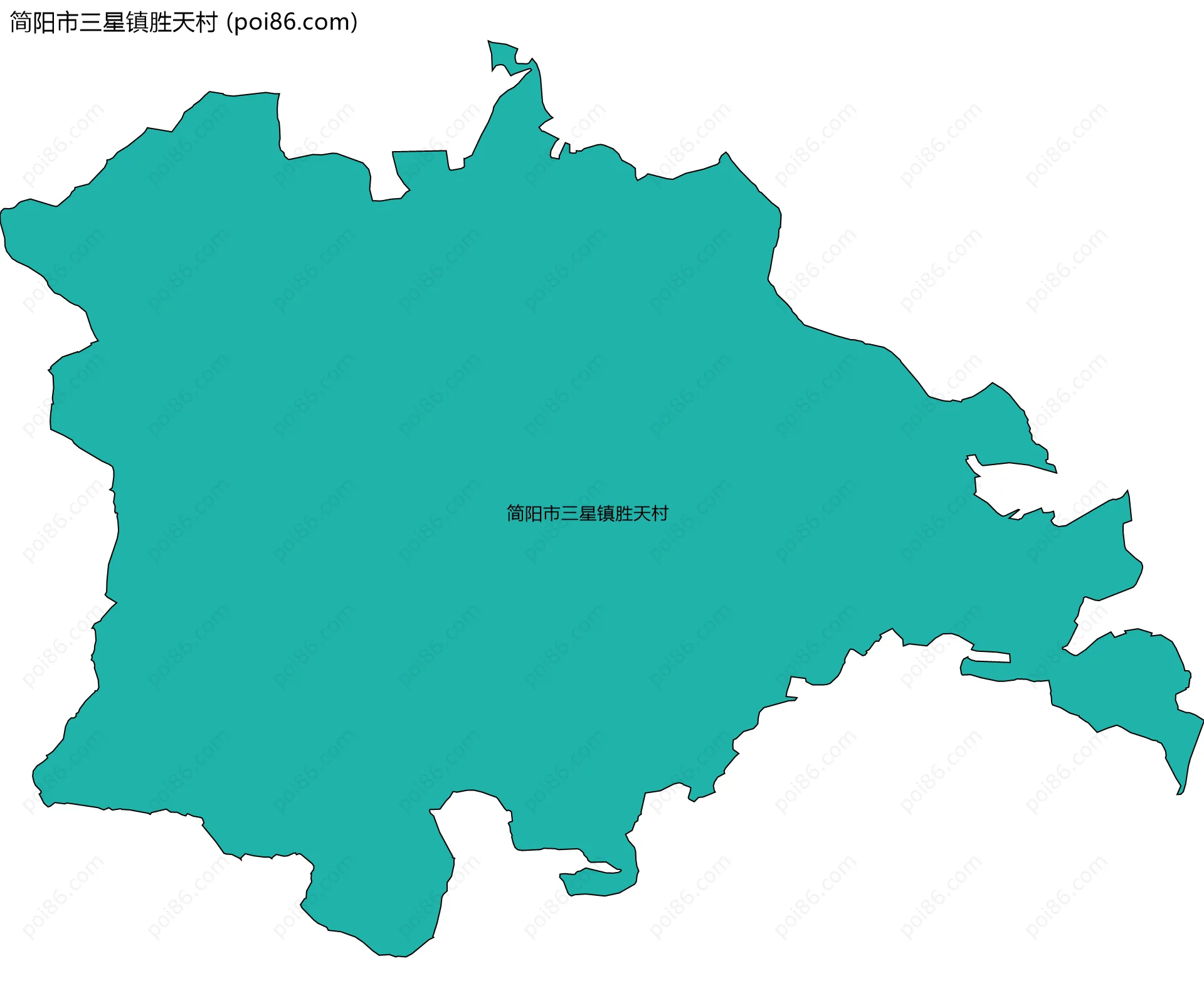 简阳市三星镇胜天村边界地图