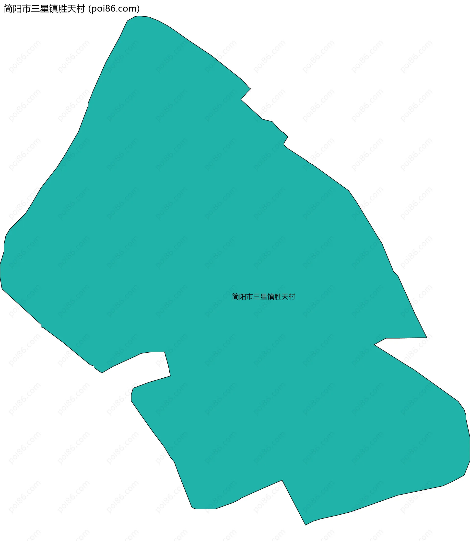 简阳市三星镇胜天村边界地图