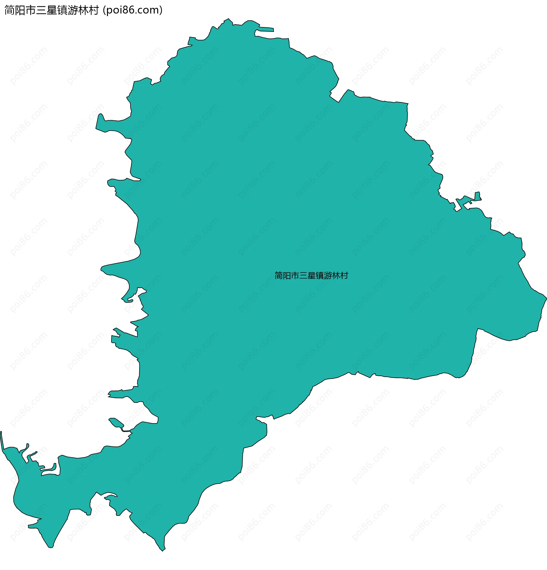 简阳市三星镇游林村边界地图
