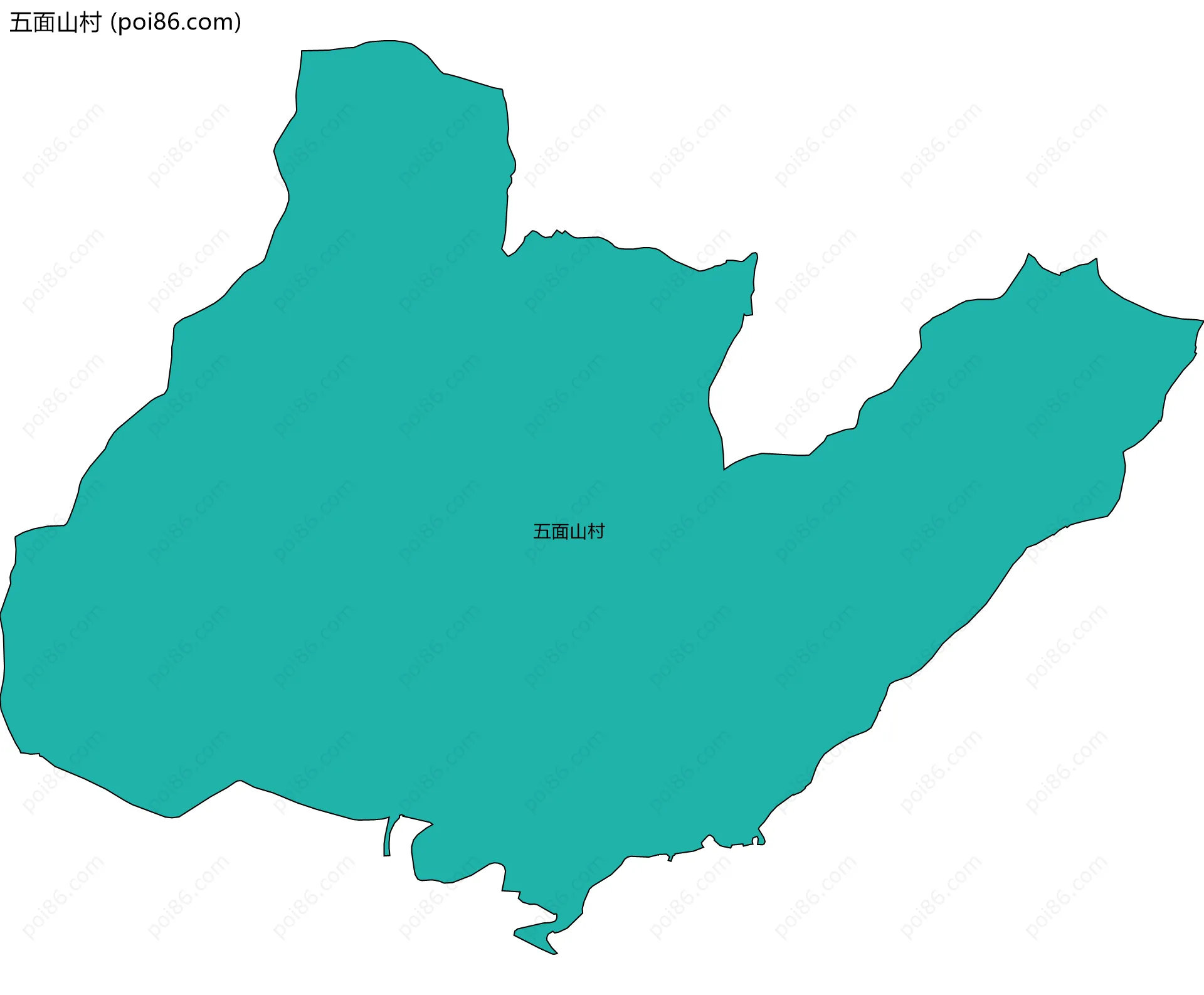 五面山村边界地图