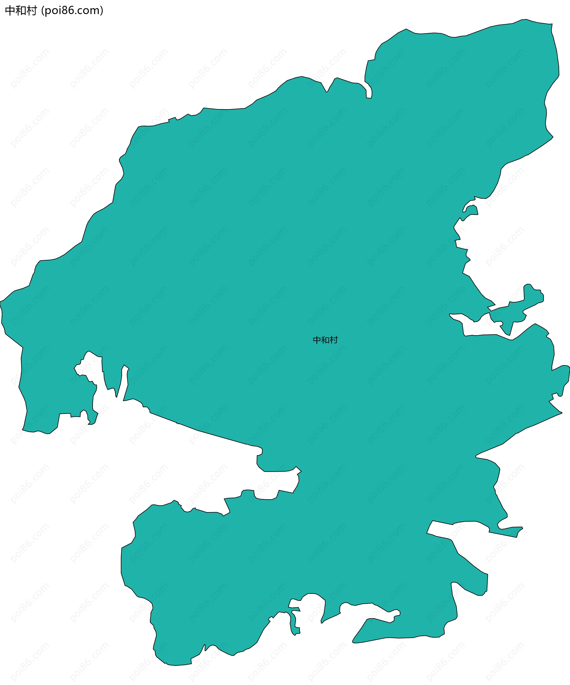 中和村边界地图