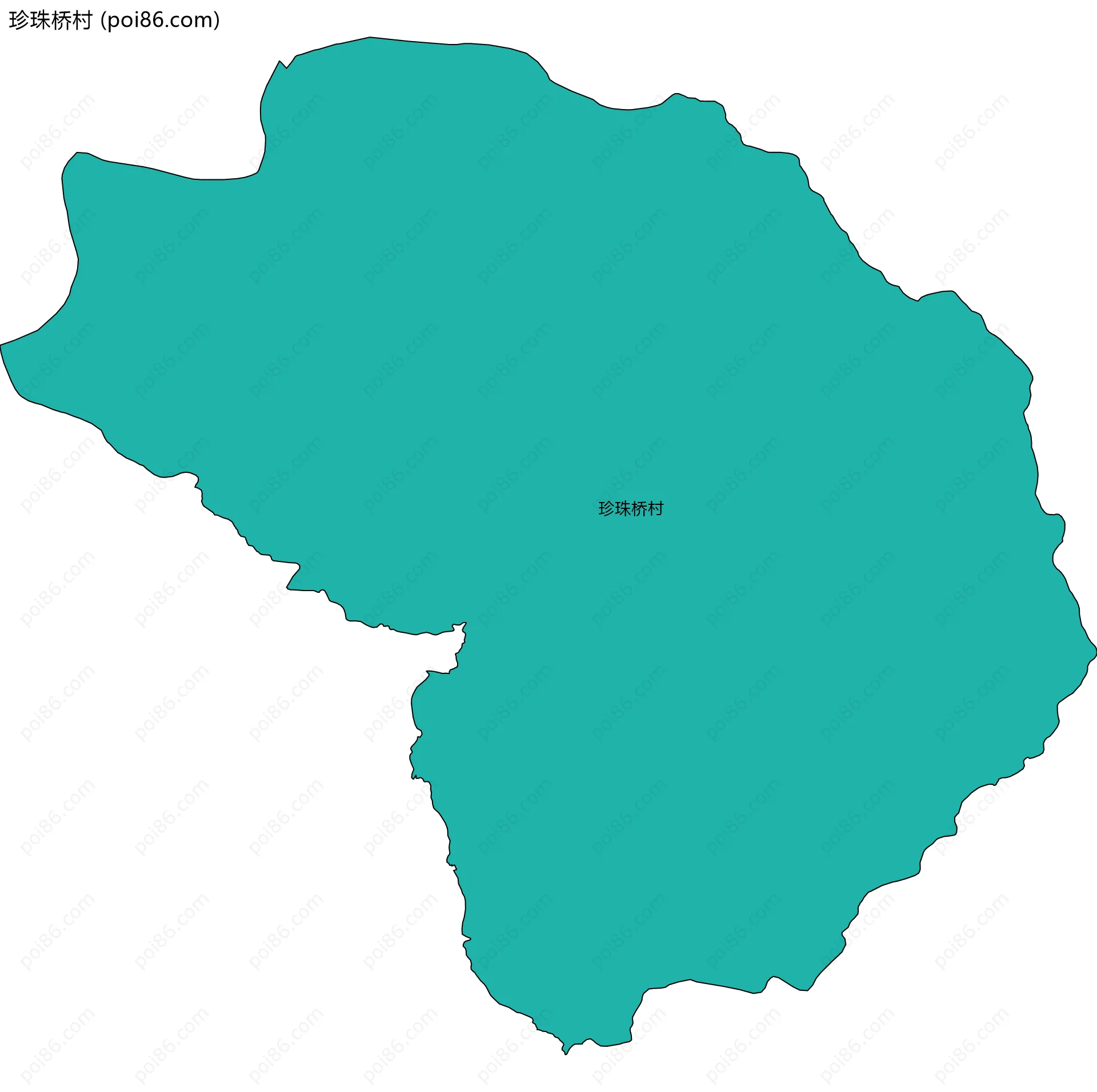 珍珠桥村边界地图