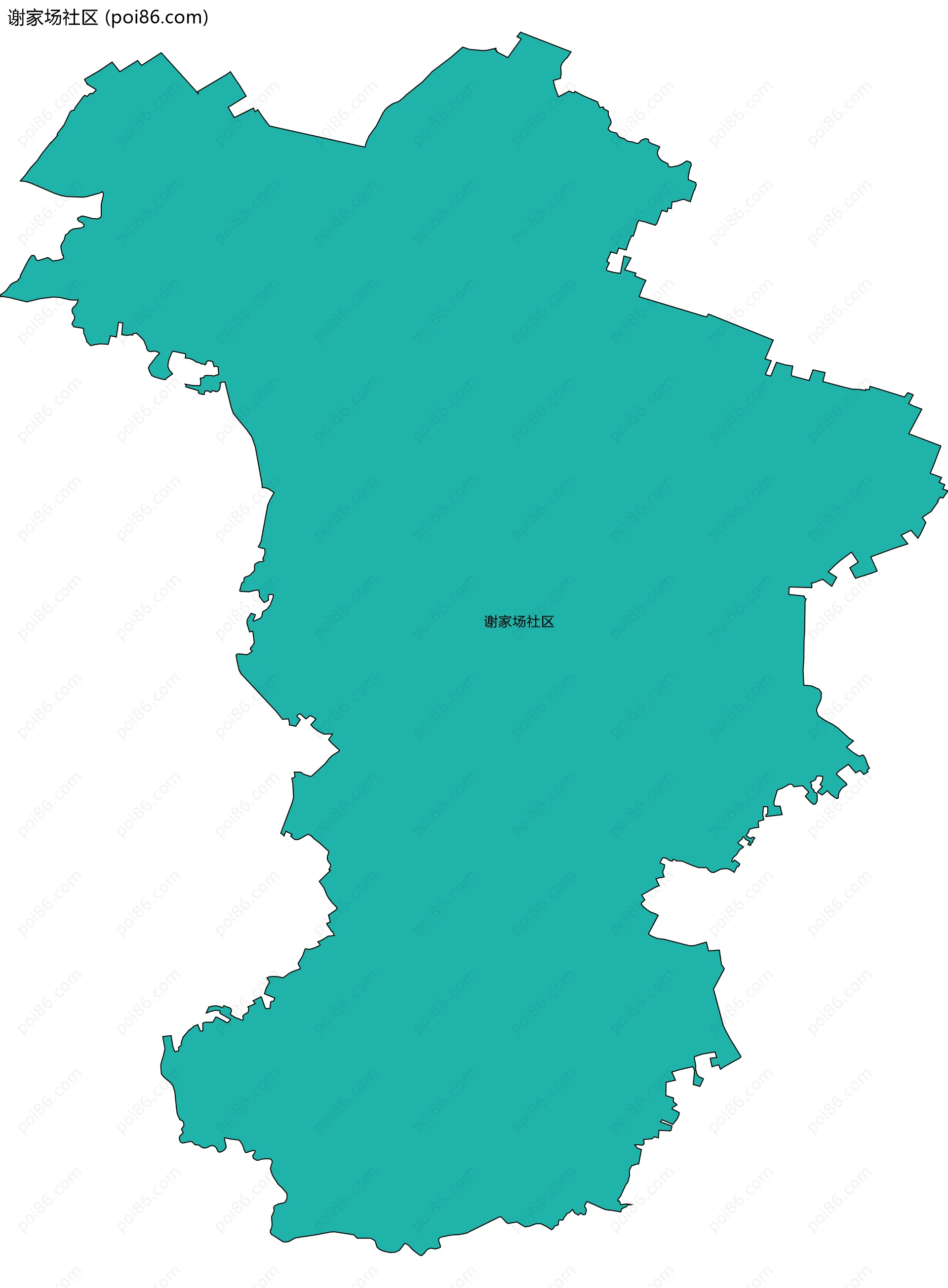 谢家场社区边界地图