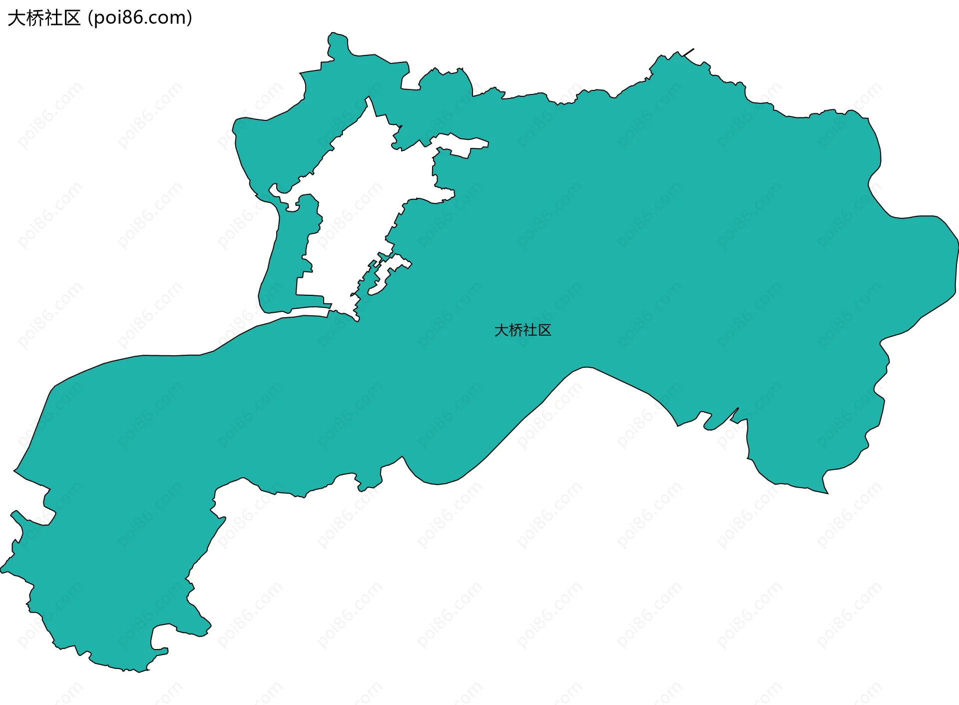 大桥社区边界地图