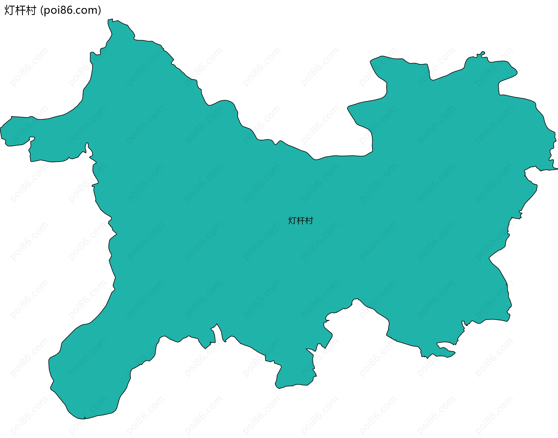 灯杆村边界地图