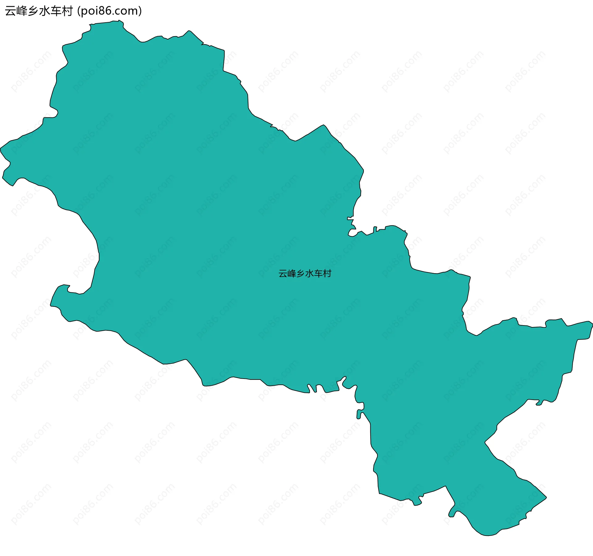 云峰乡水车村边界地图