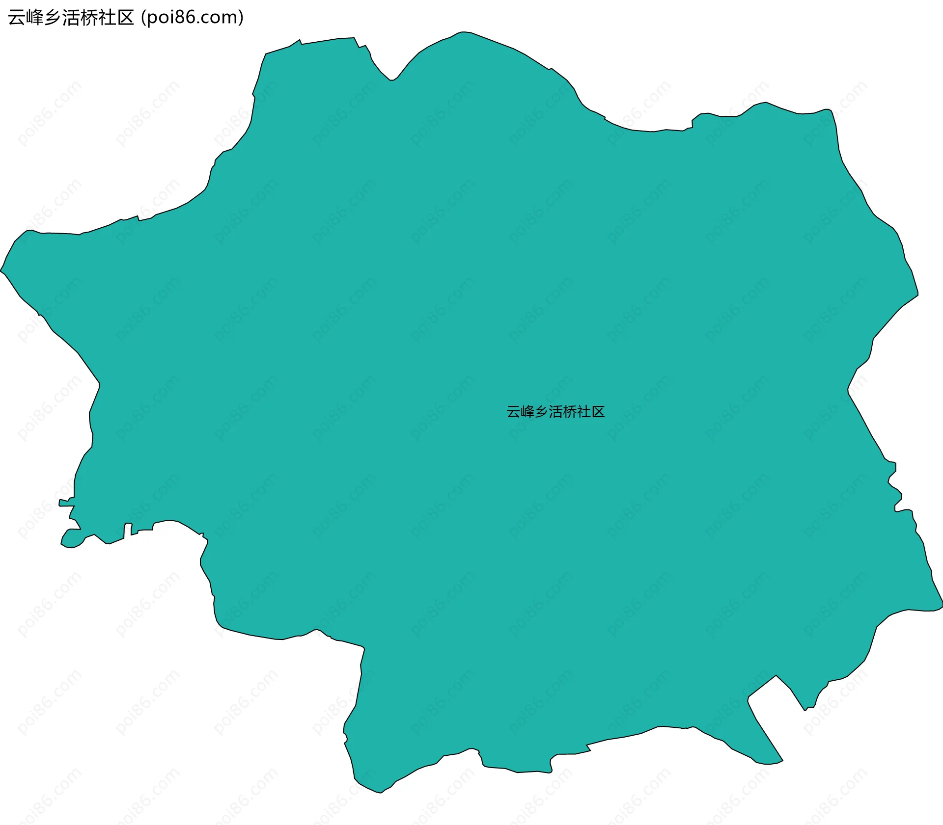 云峰乡活桥社区边界地图
