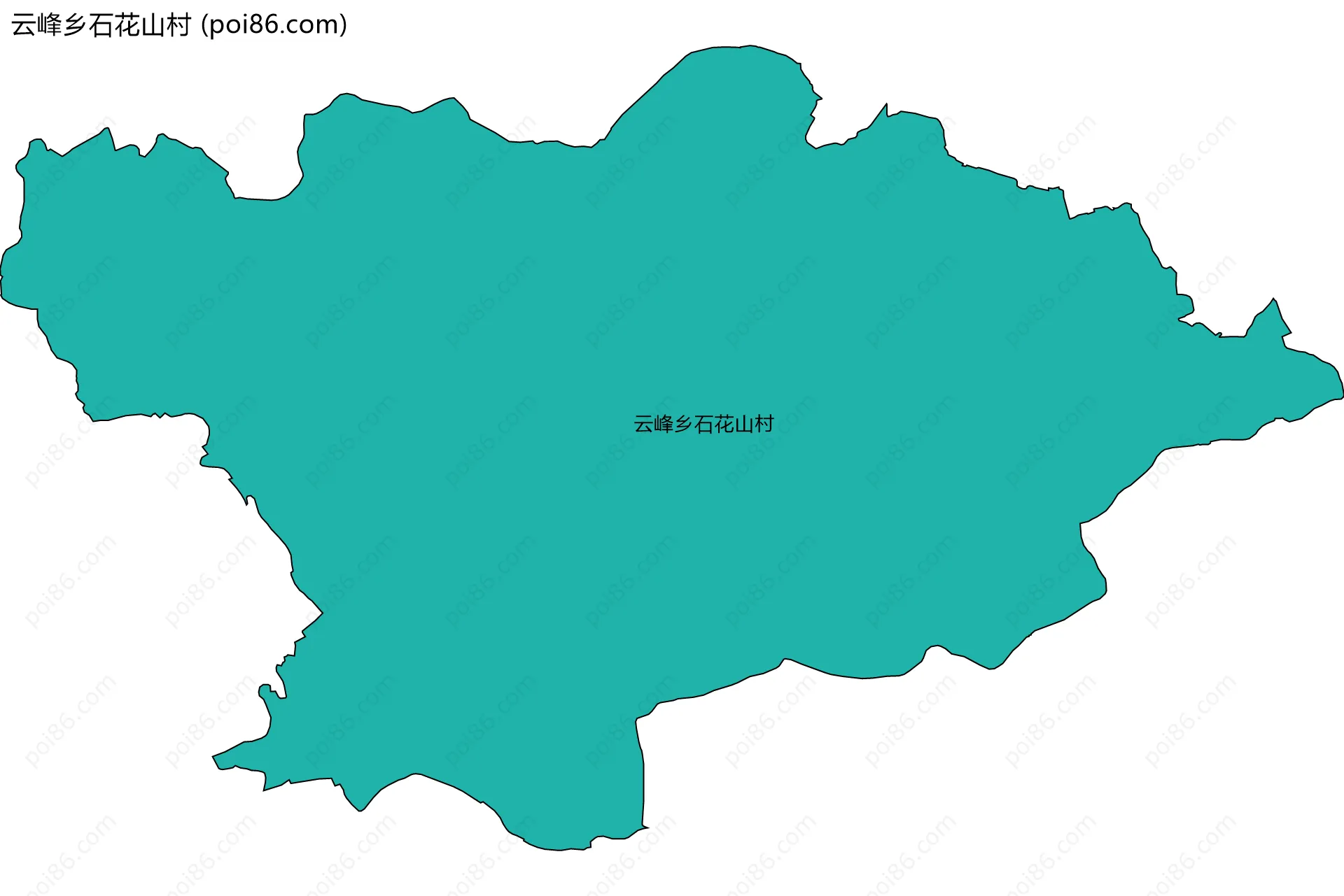 云峰乡石花山村边界地图