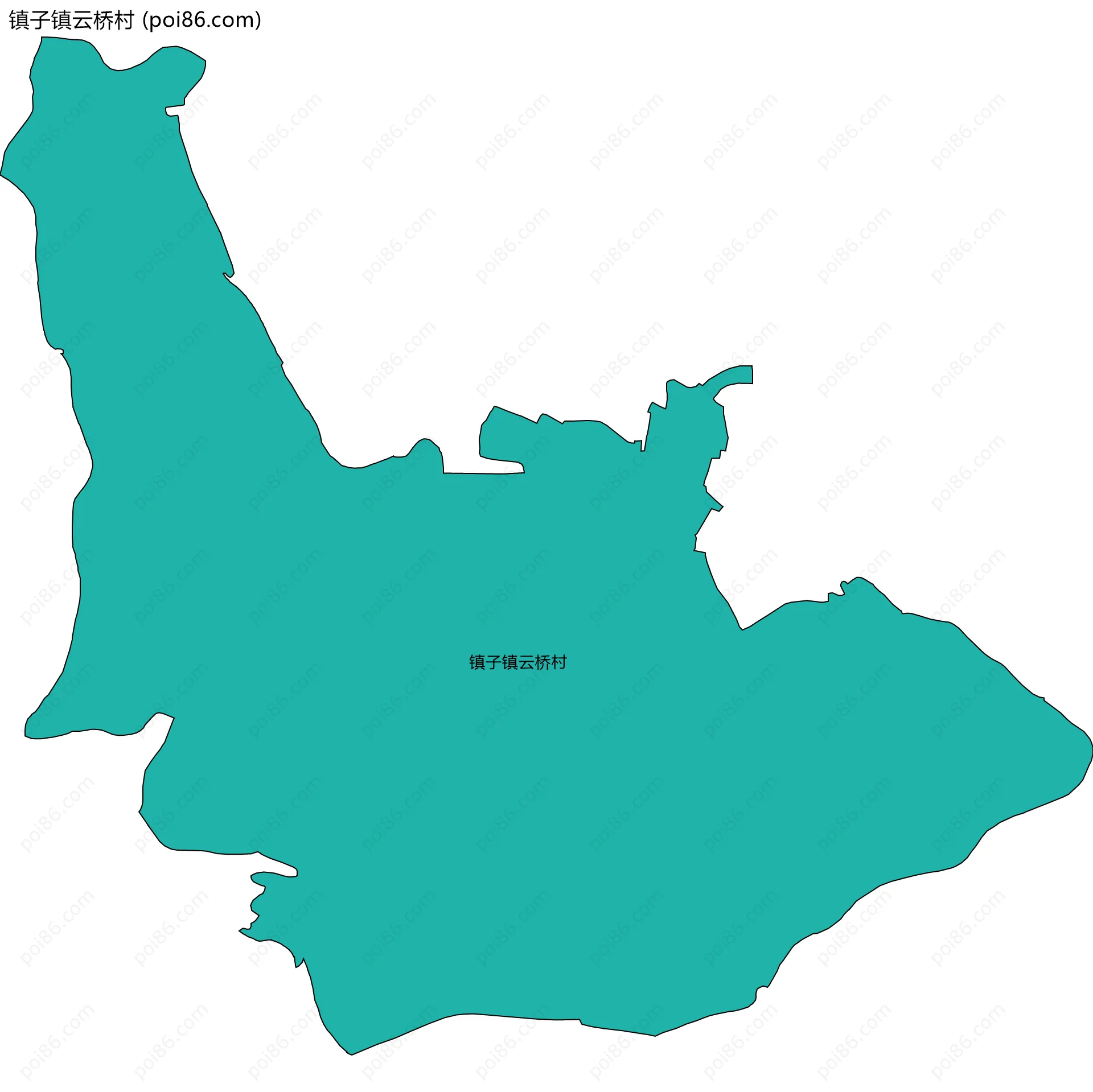 镇子镇云桥村边界地图