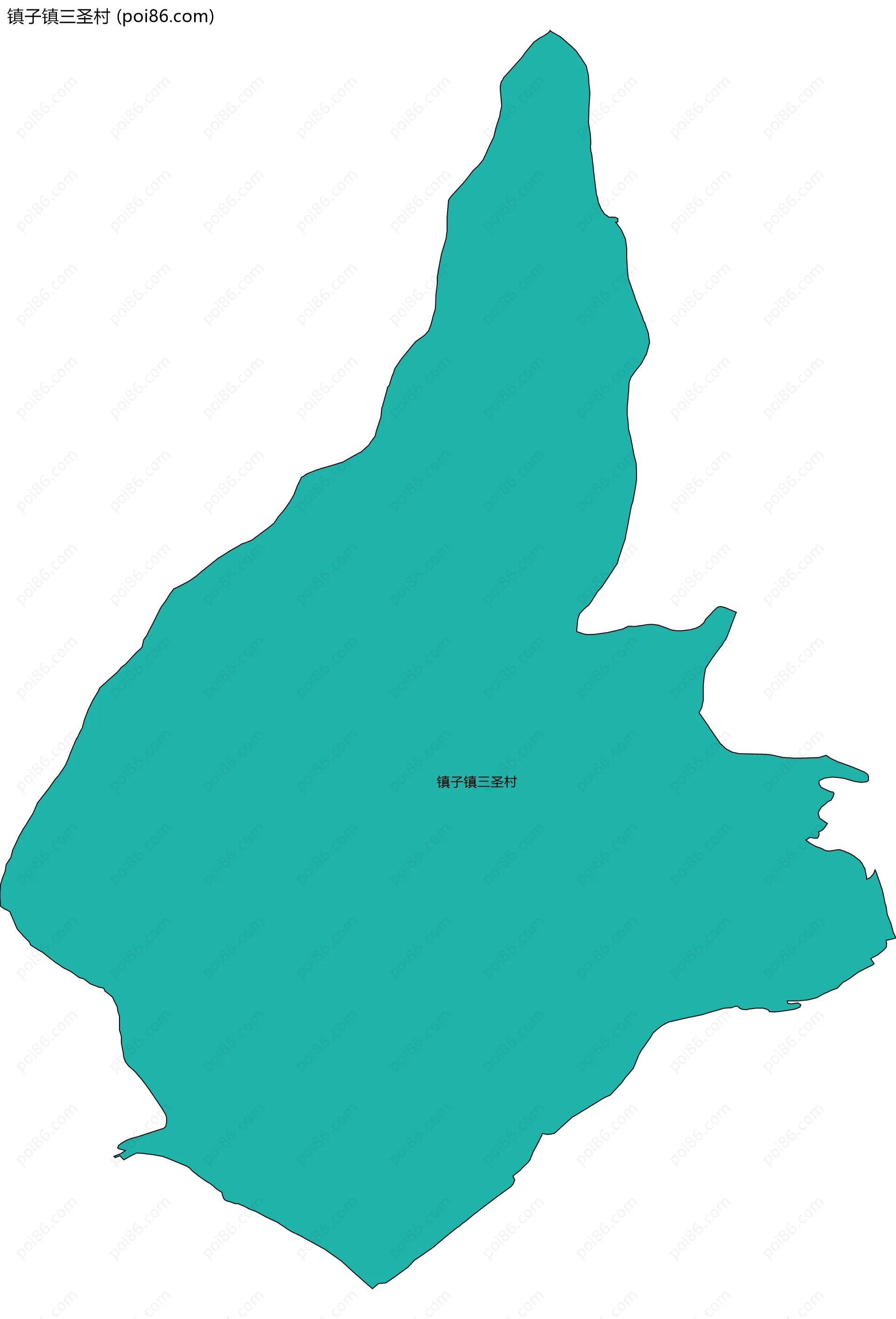 镇子镇三圣村边界地图