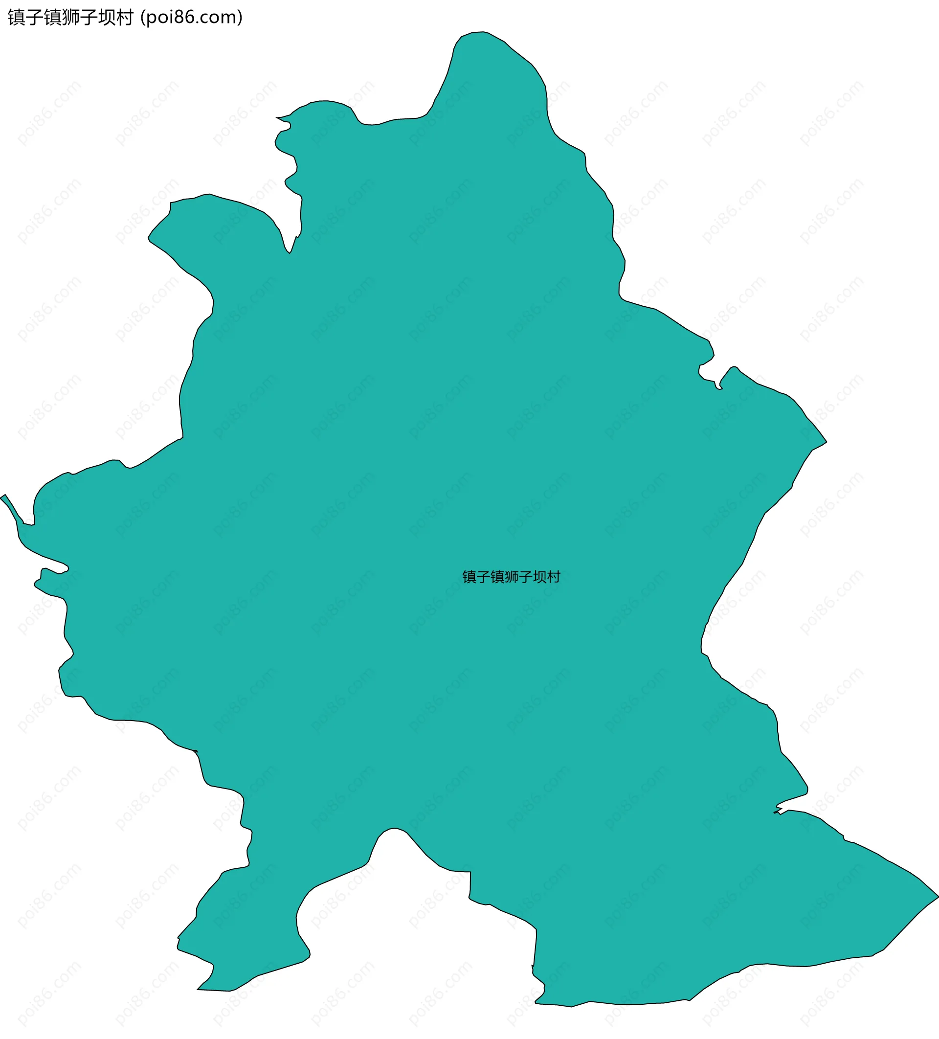 镇子镇狮子坝村边界地图
