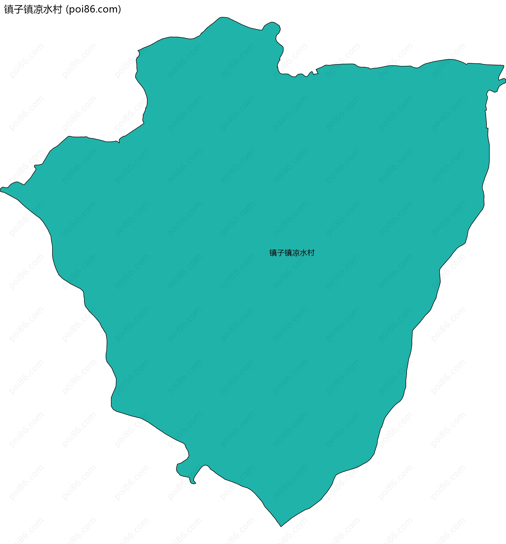 镇子镇凉水村边界地图