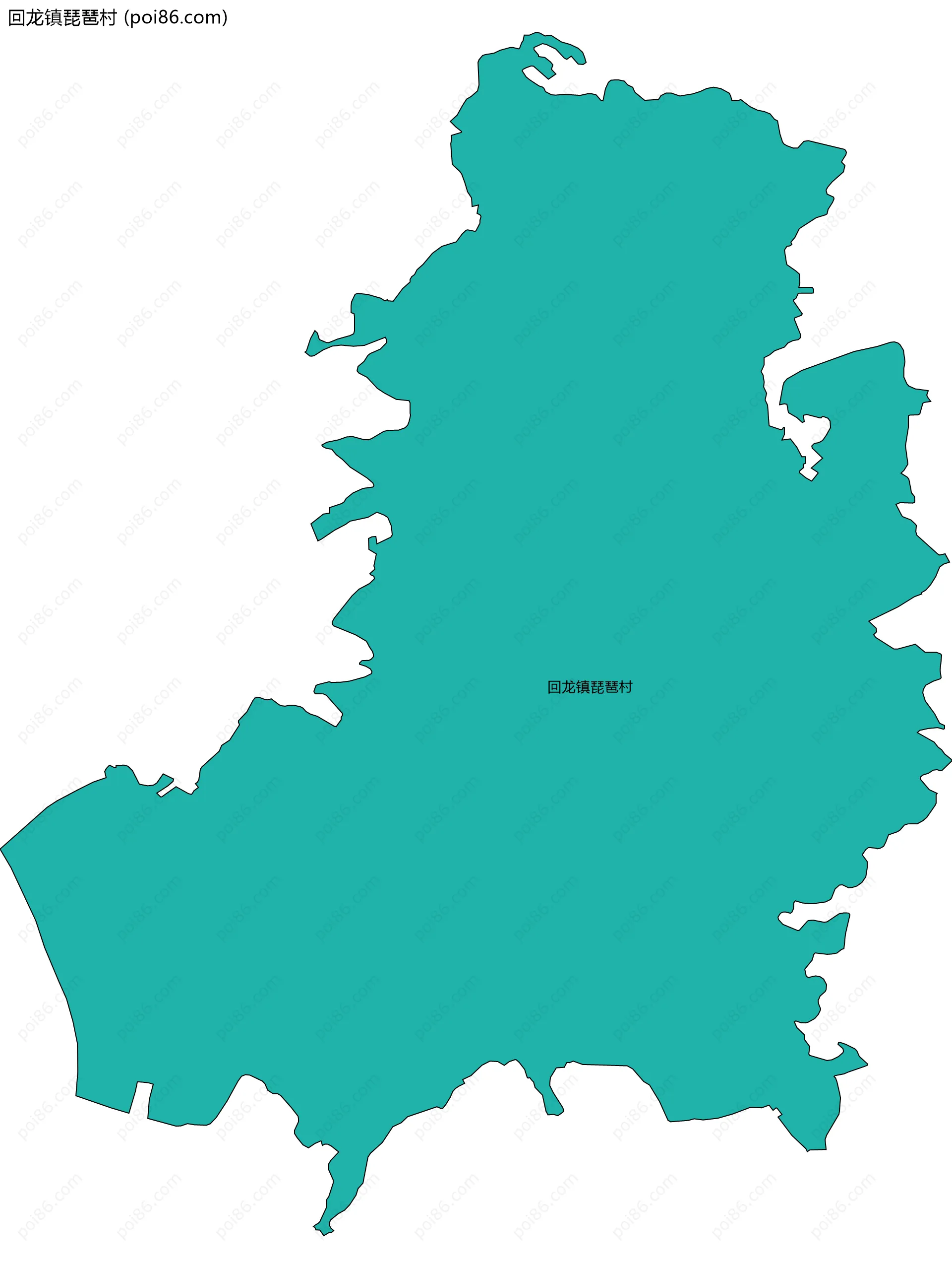 回龙镇琵琶村边界地图