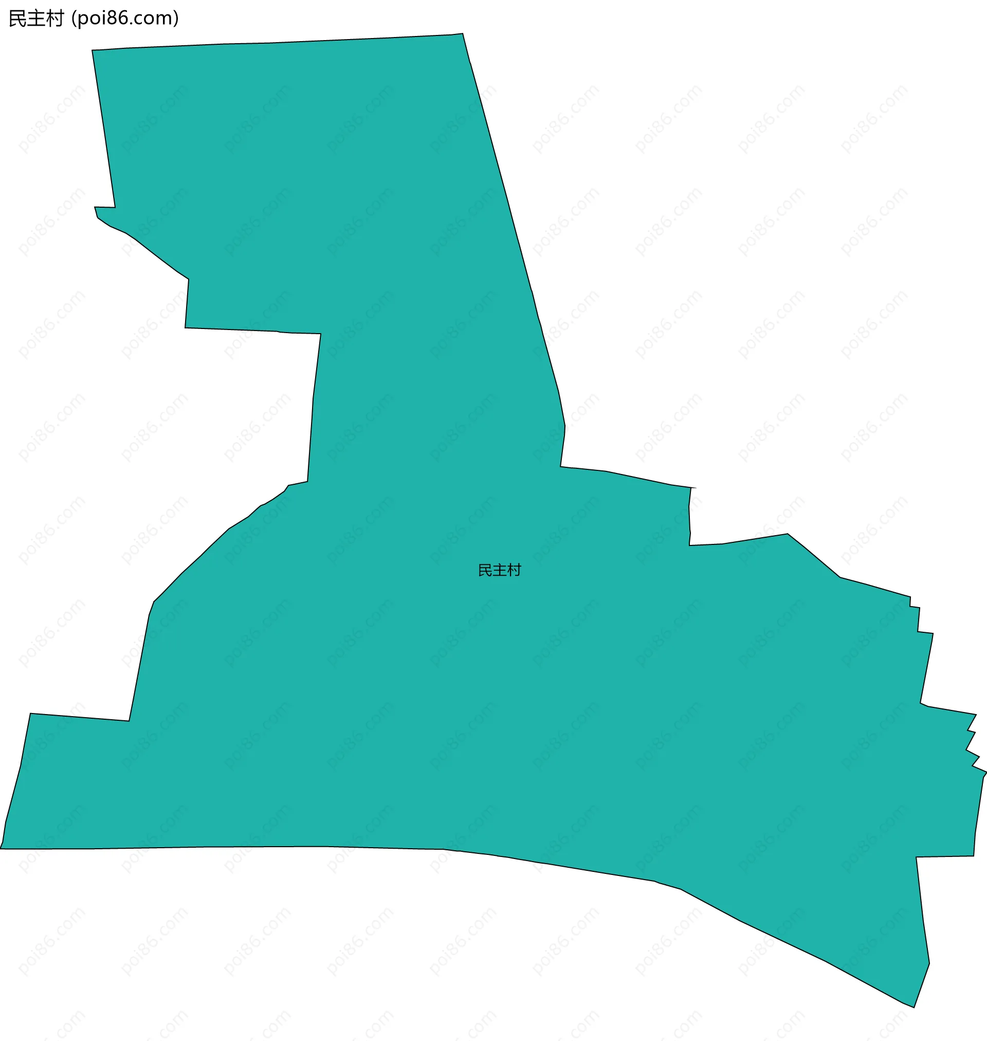 民主村边界地图
