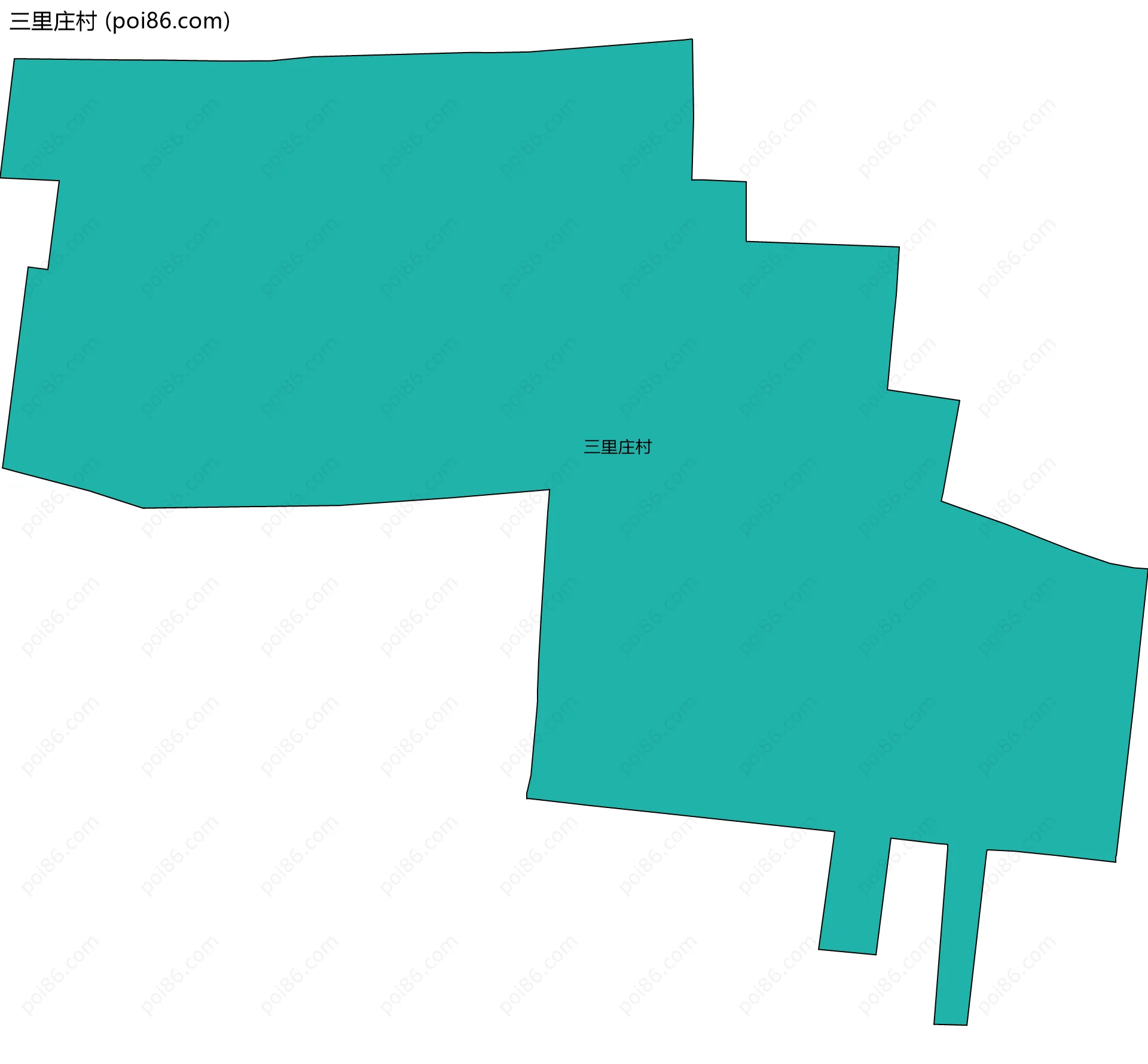 三里庄村边界地图