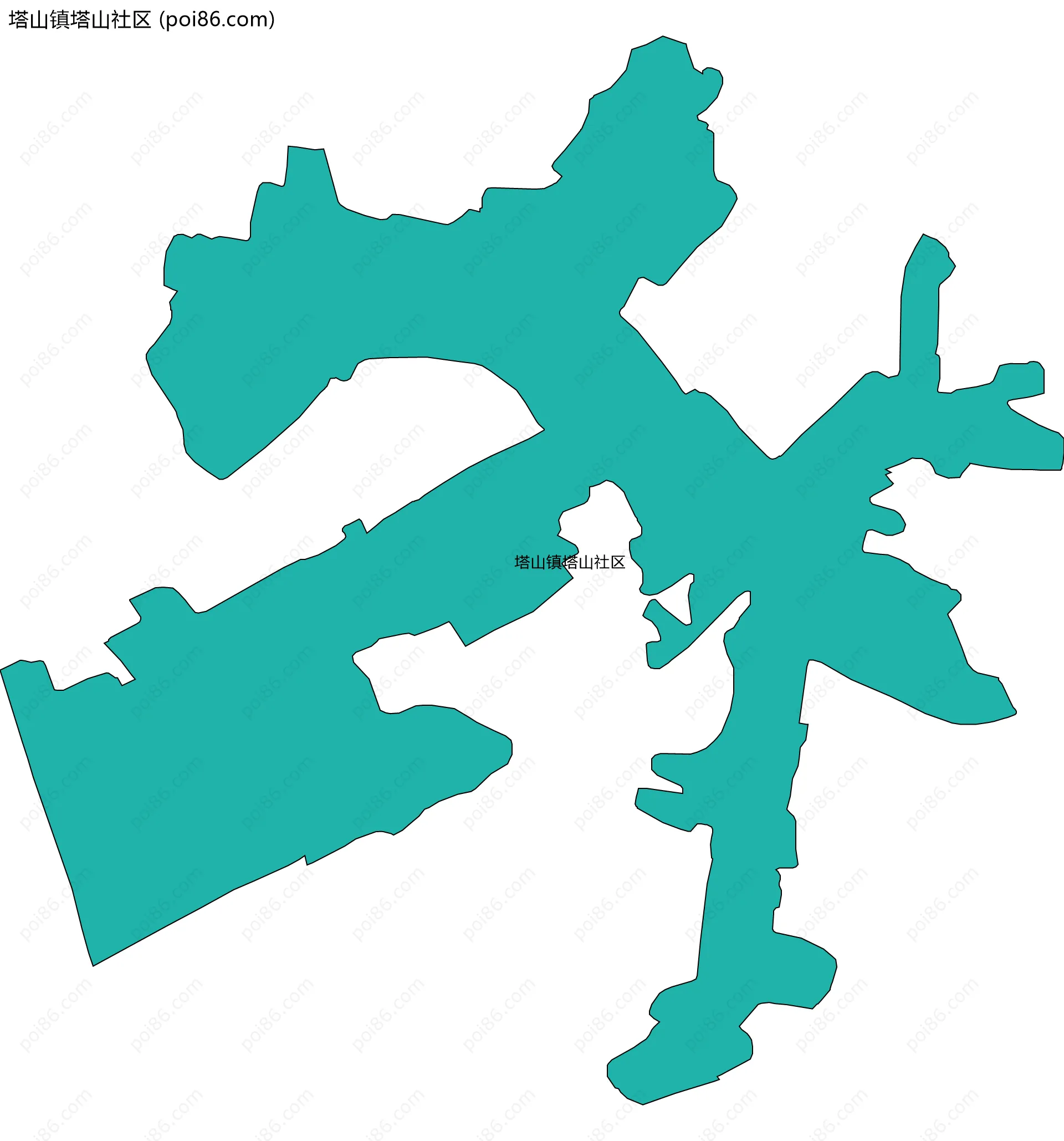 塔山镇塔山社区边界地图