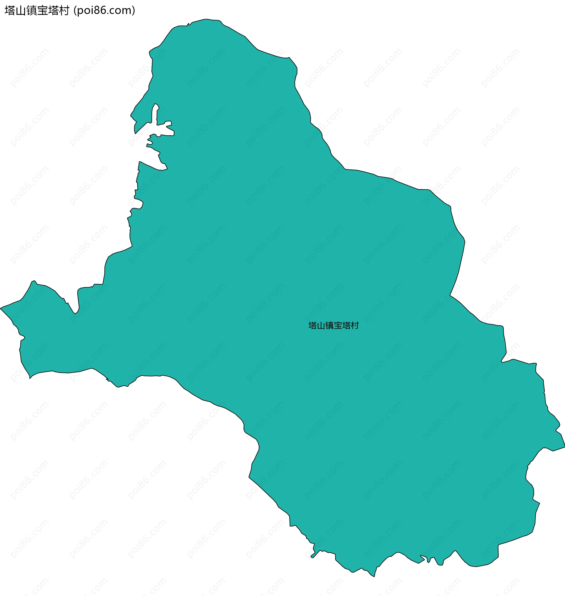 塔山镇宝塔村边界地图