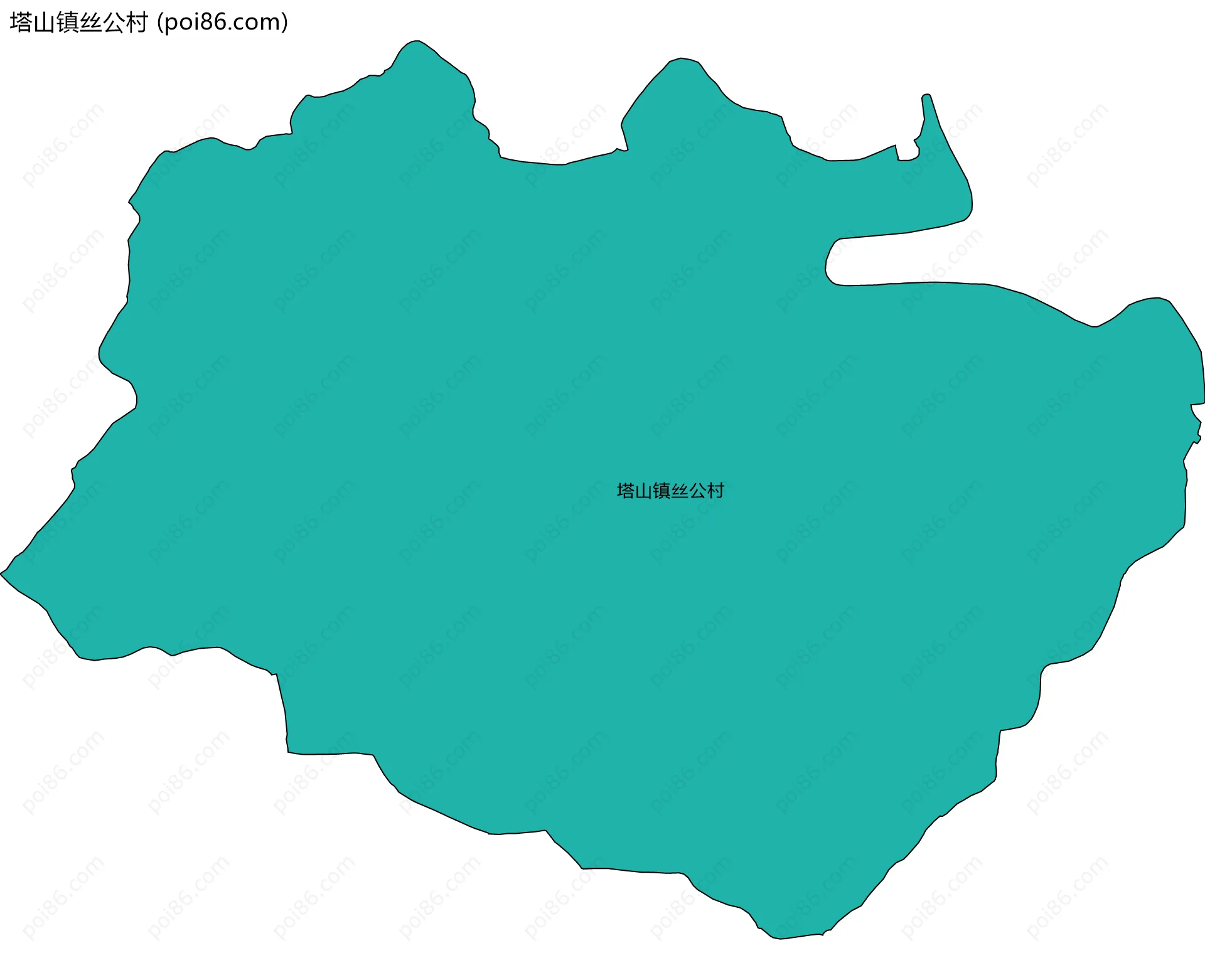 塔山镇丝公村边界地图